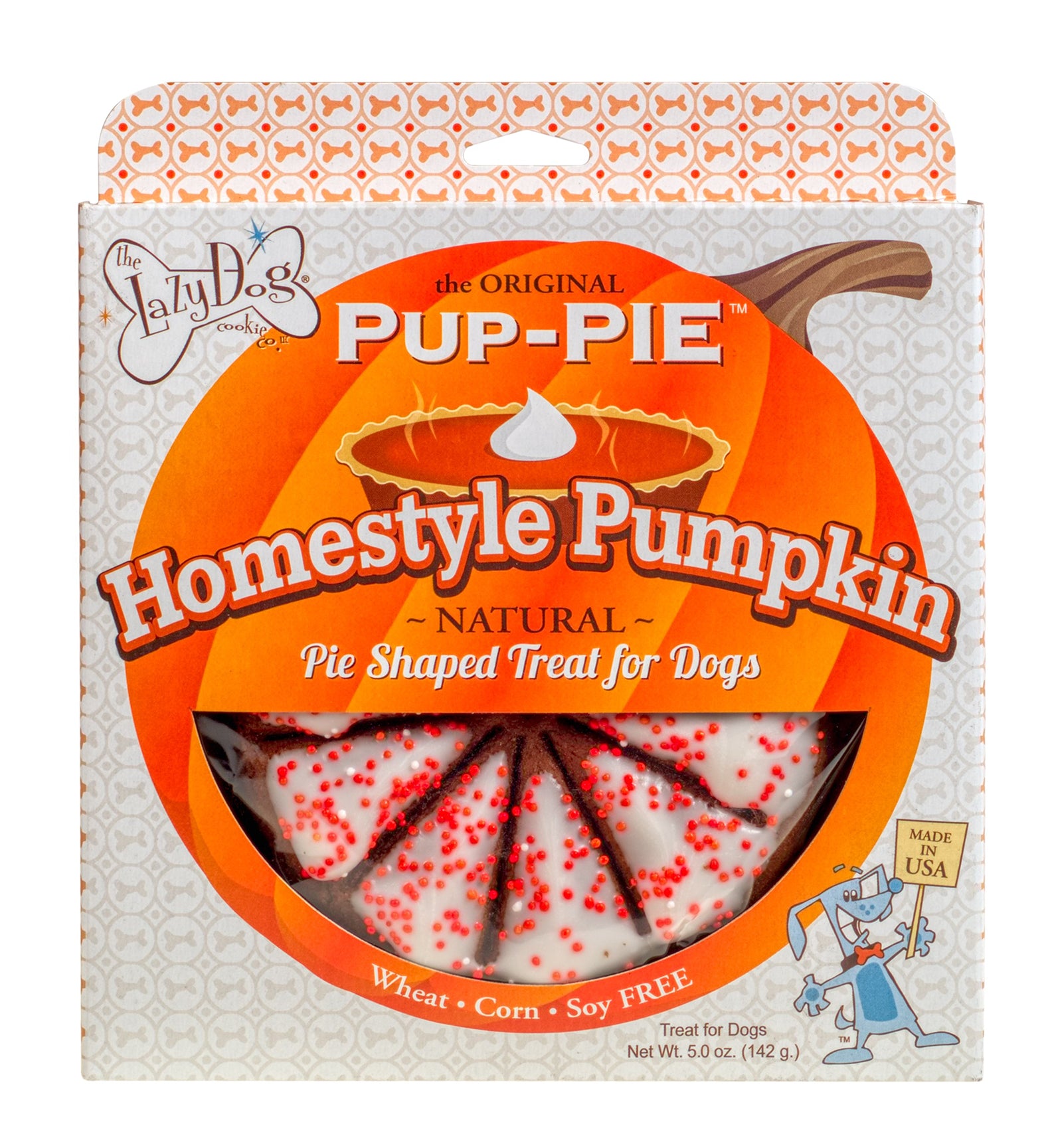 Lazy Dog Homestyle Pumpkin Pup-PIE Dog Treat 5oz Case of 8