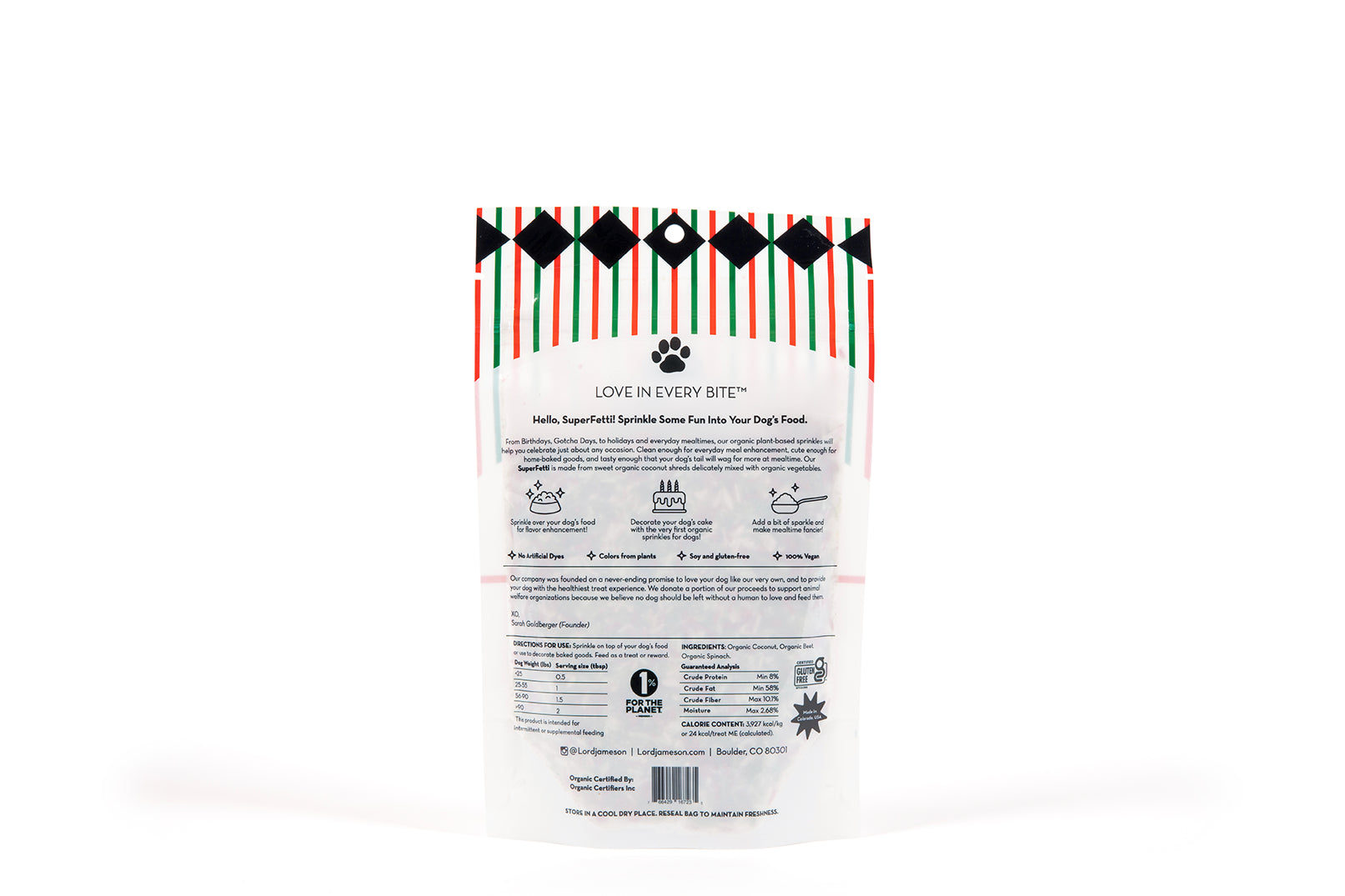 Lord Jameson Holiday SuperFetti Organic Superfood Sprinkles 3oz