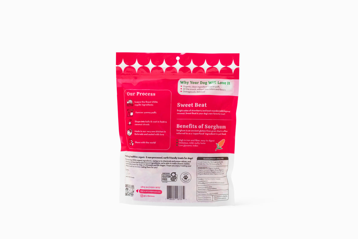 Lord Jameson Love Puffs Sweet Beat Organic Crunchy Dog Treats 4oz