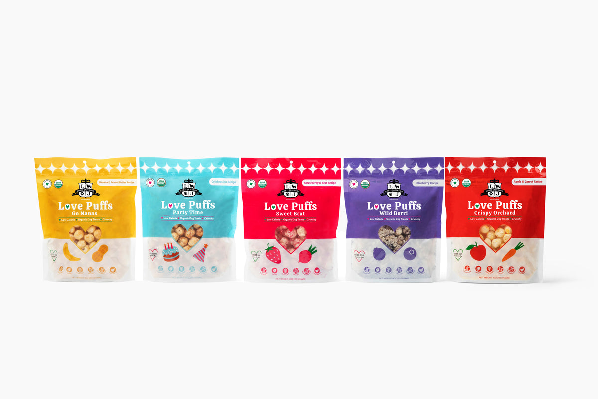 Lord Jameson Love Puffs Sweet Beat Organic Crunchy Dog Treats 4oz