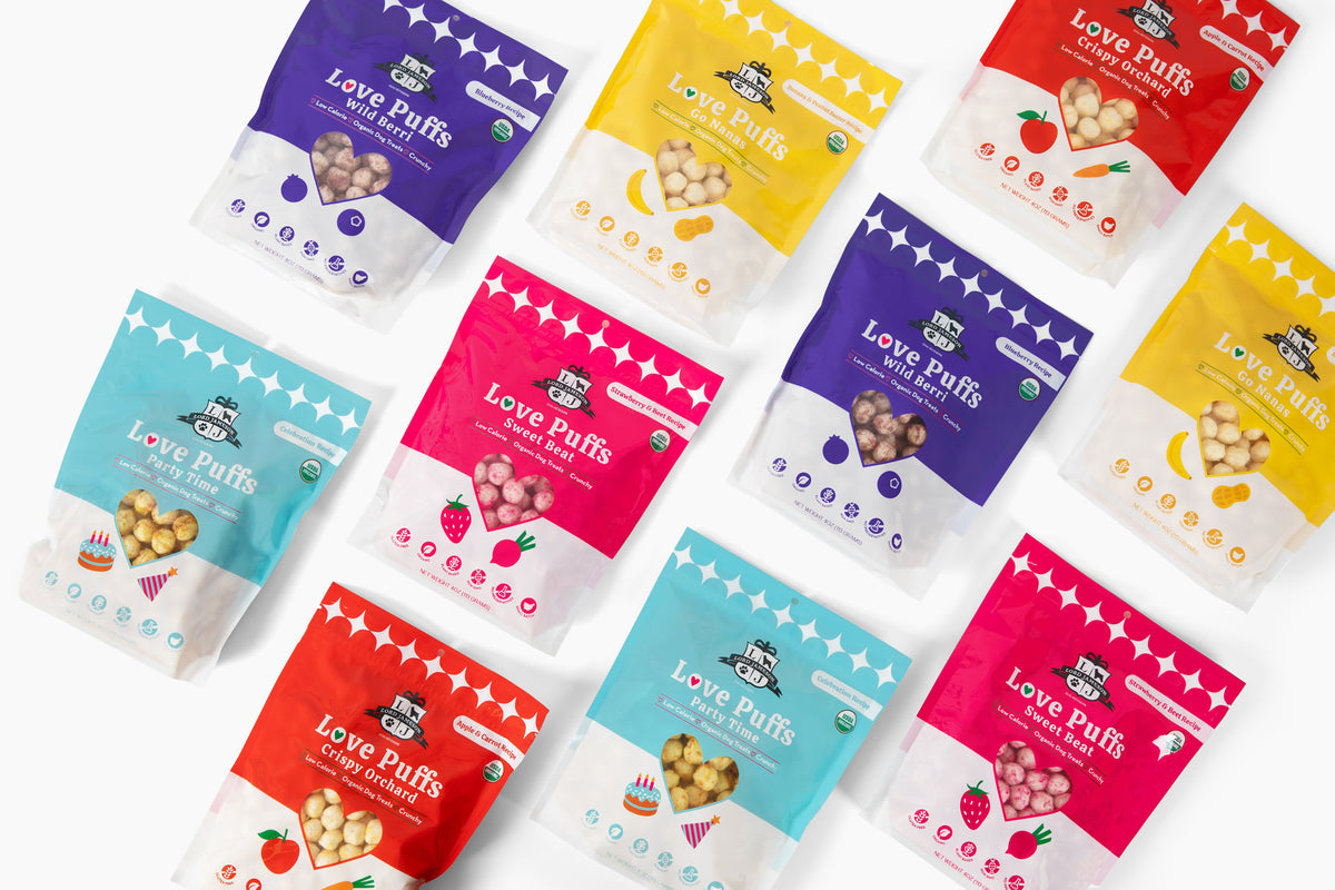 Lord Jameson Love Puffs Sweet Beat Organic Crunchy Dog Treats 4oz