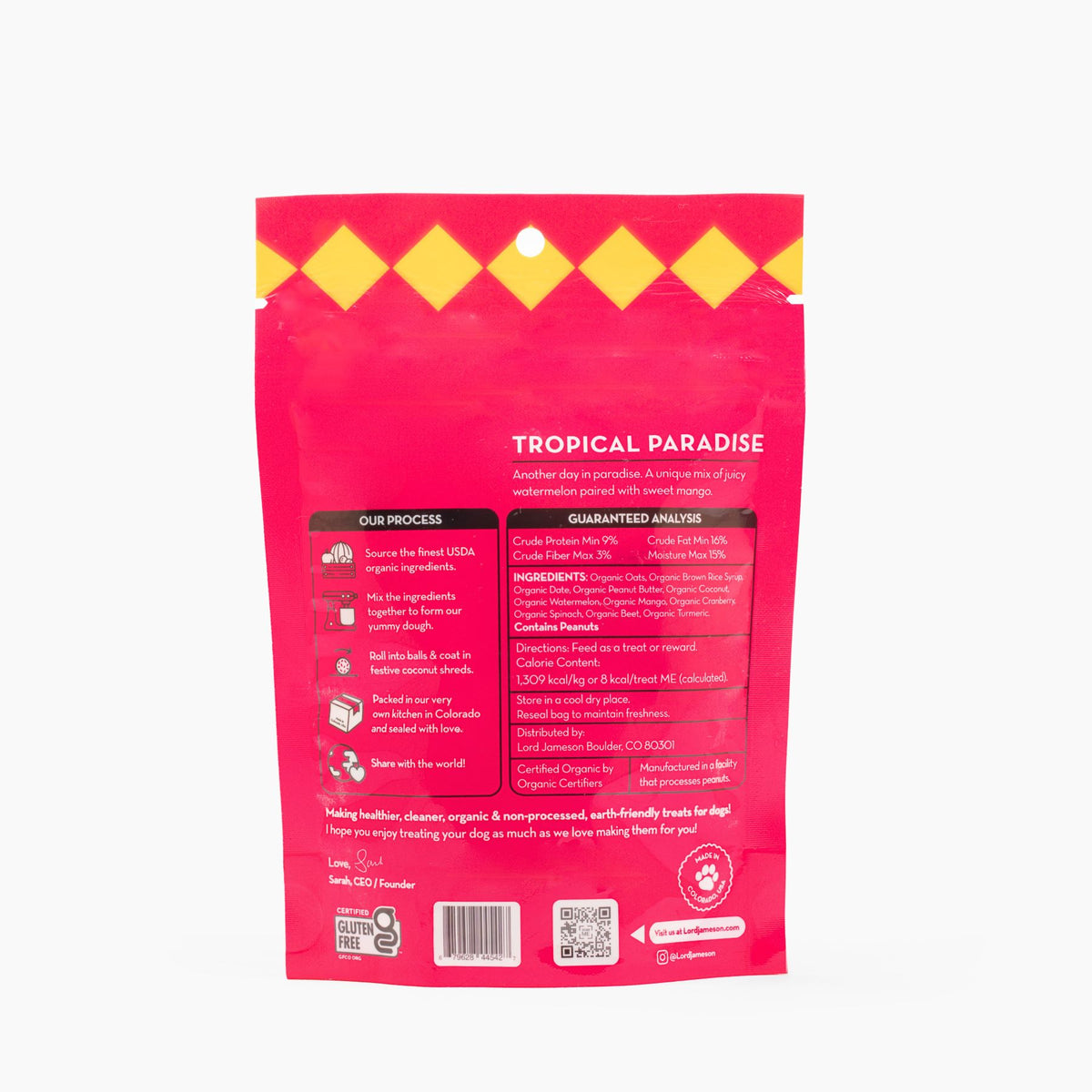 Lord Jameson Tropical Paradise Organic Soft & Chewy Dog Treats Small Breed 3oz