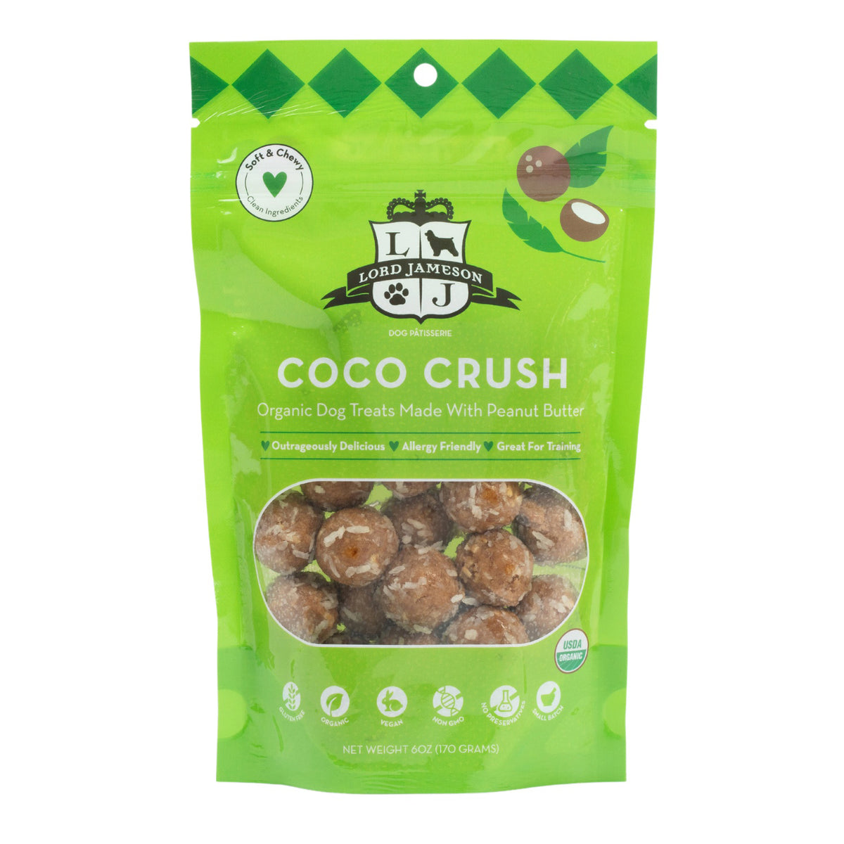 Lord Jameson Coco Crush Organic Soft & Chewy Dog Treats 6oz