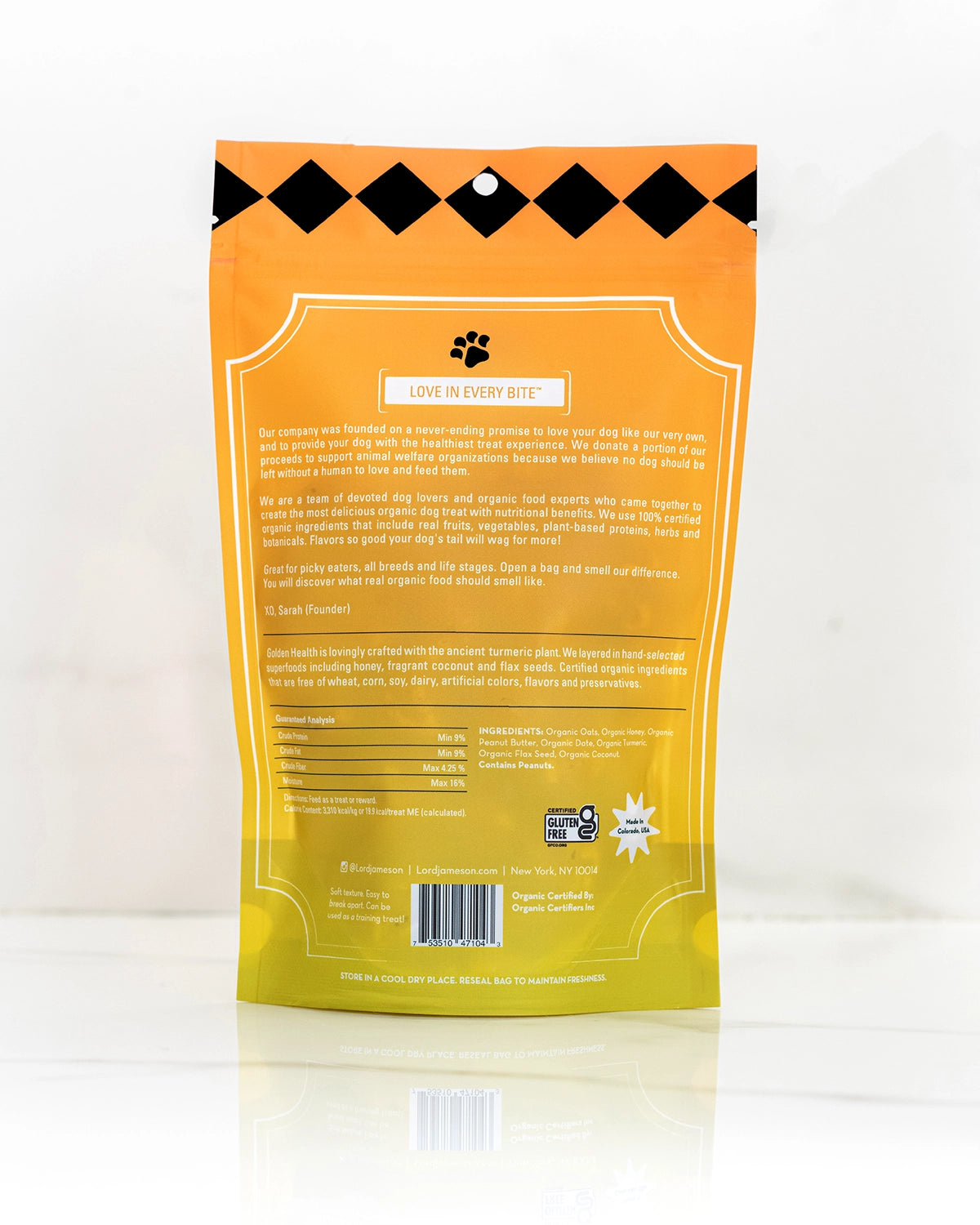 Lord Jameson Golden Health Organic Soft & Chewy Dog Treats 6oz