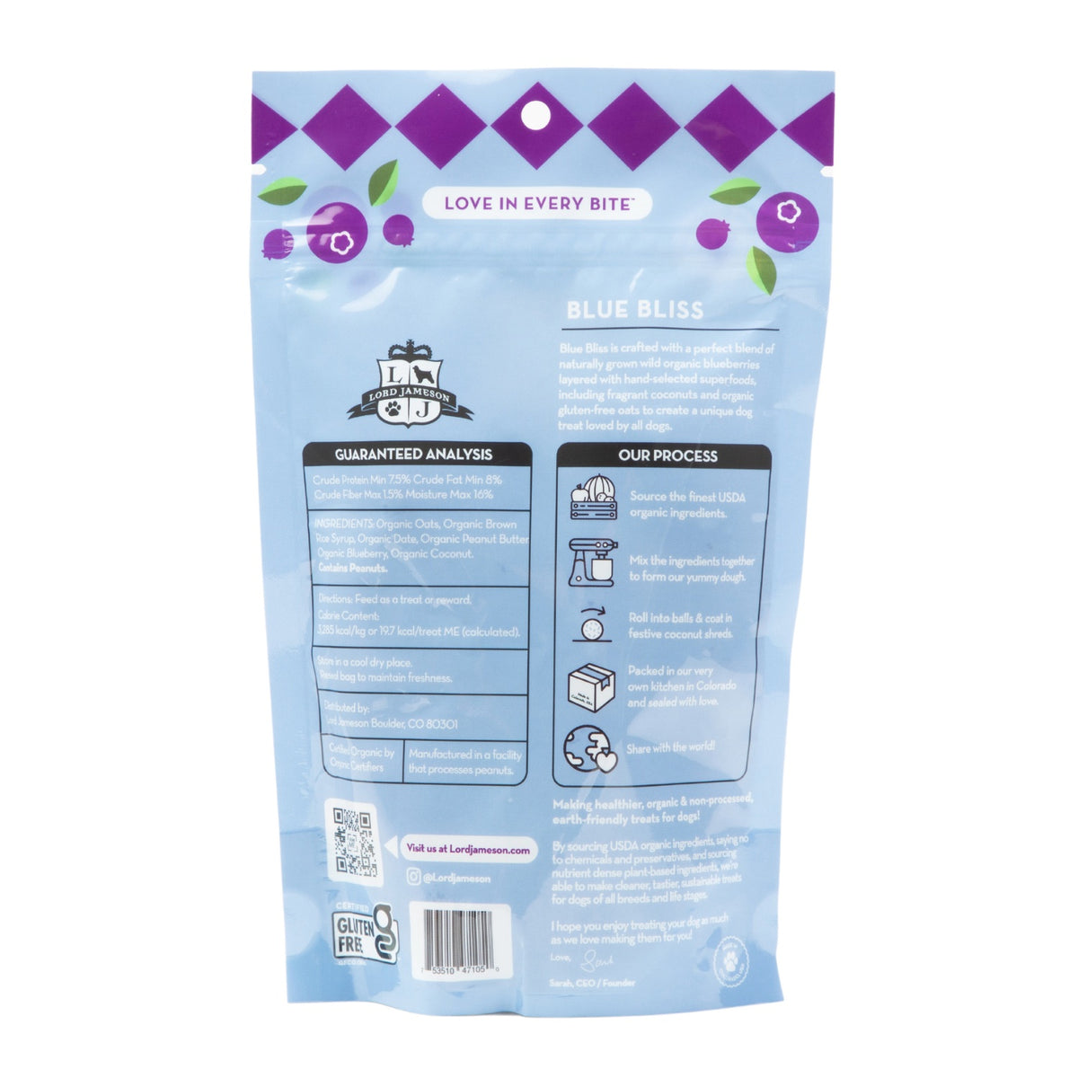 Lord Jameson Blue Bliss Organic Soft & Chewy Dog Treats 6oz