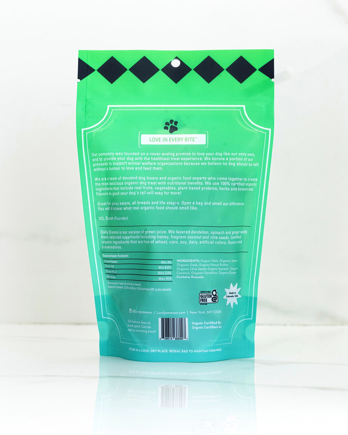 Lord Jameson Daily Greens Organic Soft & Chewy Dog Treats 6oz