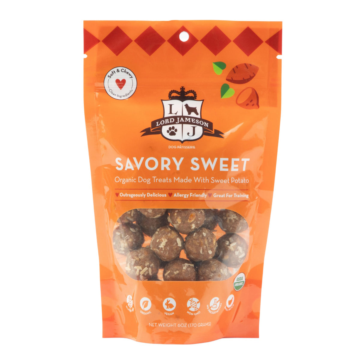 Lord Jameson Savory Sweet Organic Soft & Chewy Dog Treats 6oz