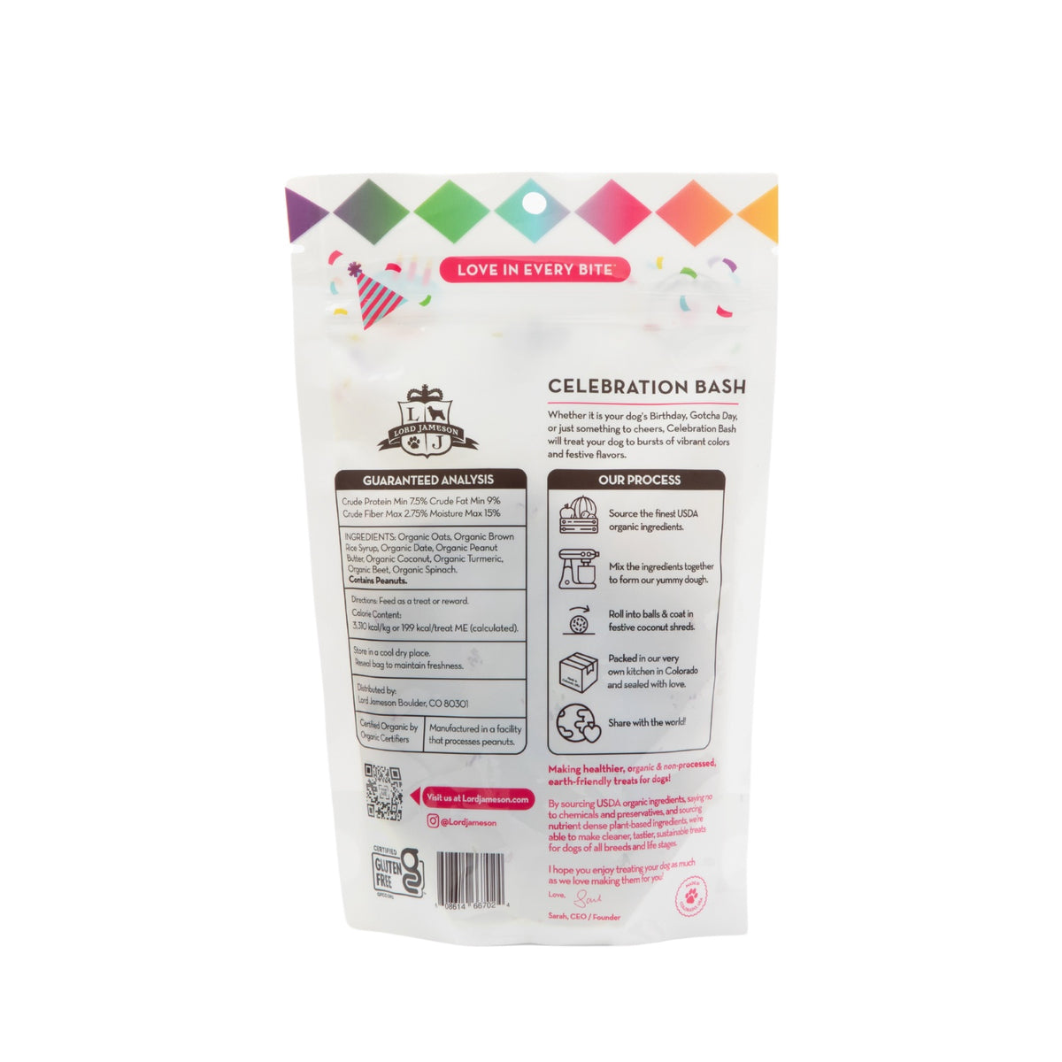 Lord Jameson Celebration Bash Organic Soft & Chewy Dog Treats 6oz