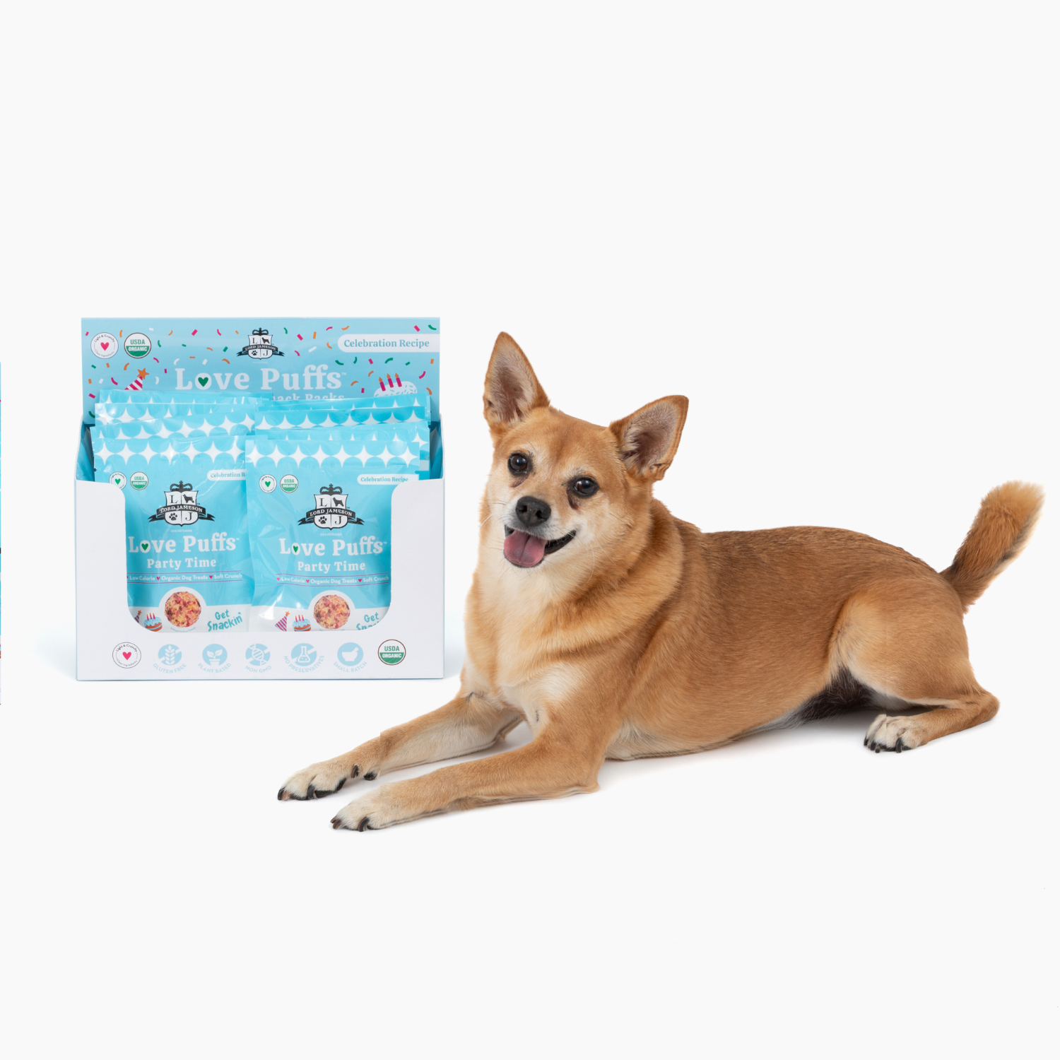Lord Jameson Love Puffs Party Time Grab-n-Go 12 ct Snack Packs + Display
