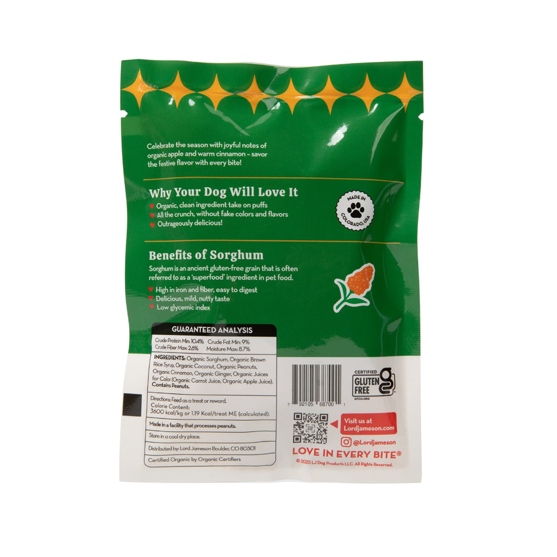 Lord Jameson Love Puffs Jingle Bells Grab-n-Go .4oz
Snack Pack Pouch