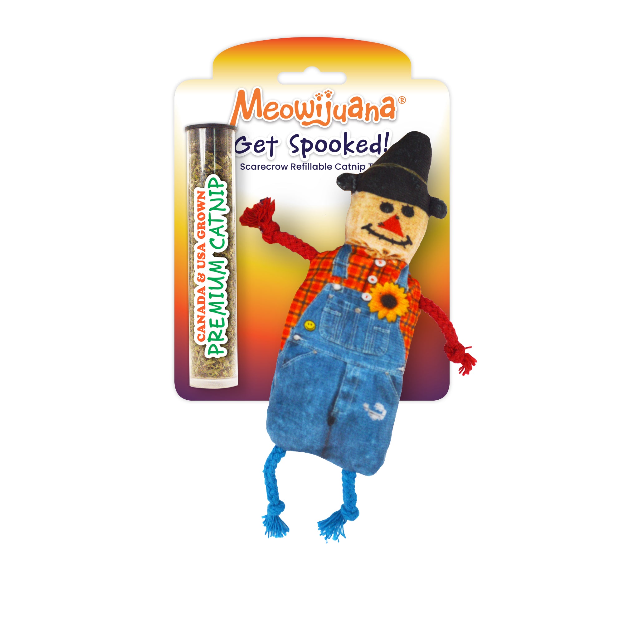 Meowijuana "Get Spooked" - Scarecrow Fillable Catnip Toy