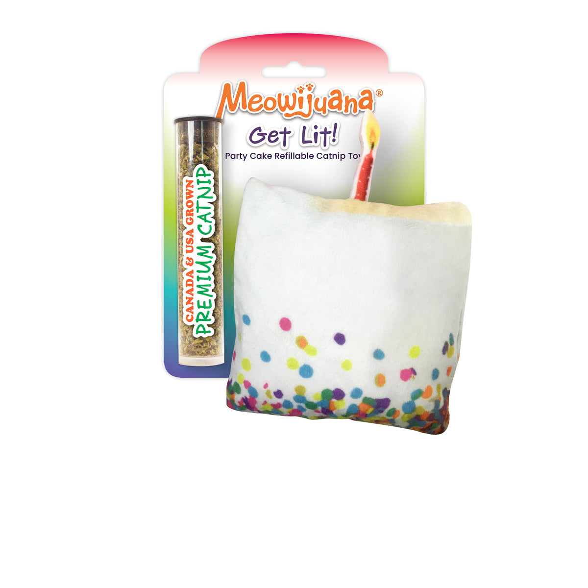 Meowijuana Get Lit Birthday Cake Cat Toy