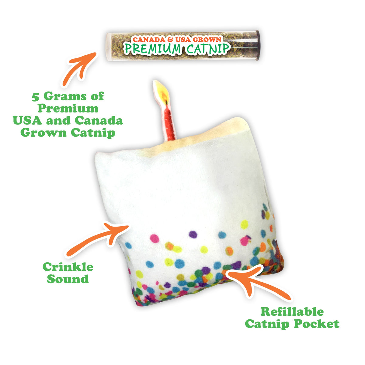 Meowijuana Get Lit Birthday Cake Cat Toy