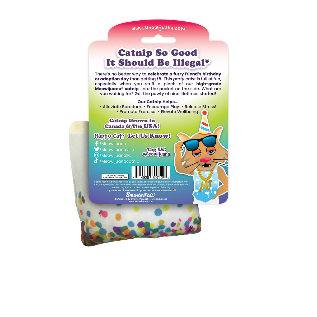 Meowijuana Get Lit Birthday Cake Cat Toy