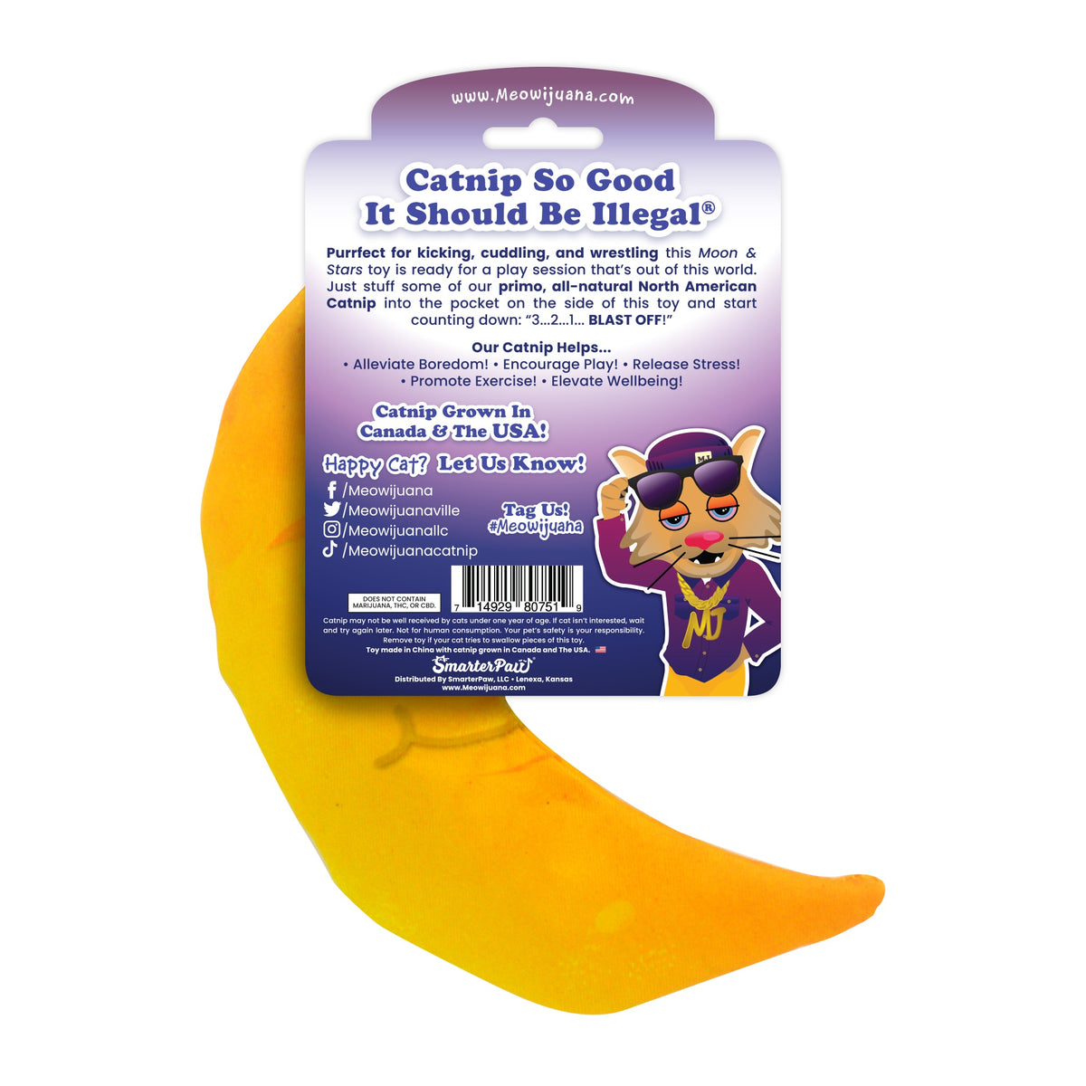 Meowijuana Get Hung Moon & Stars Cat Toy