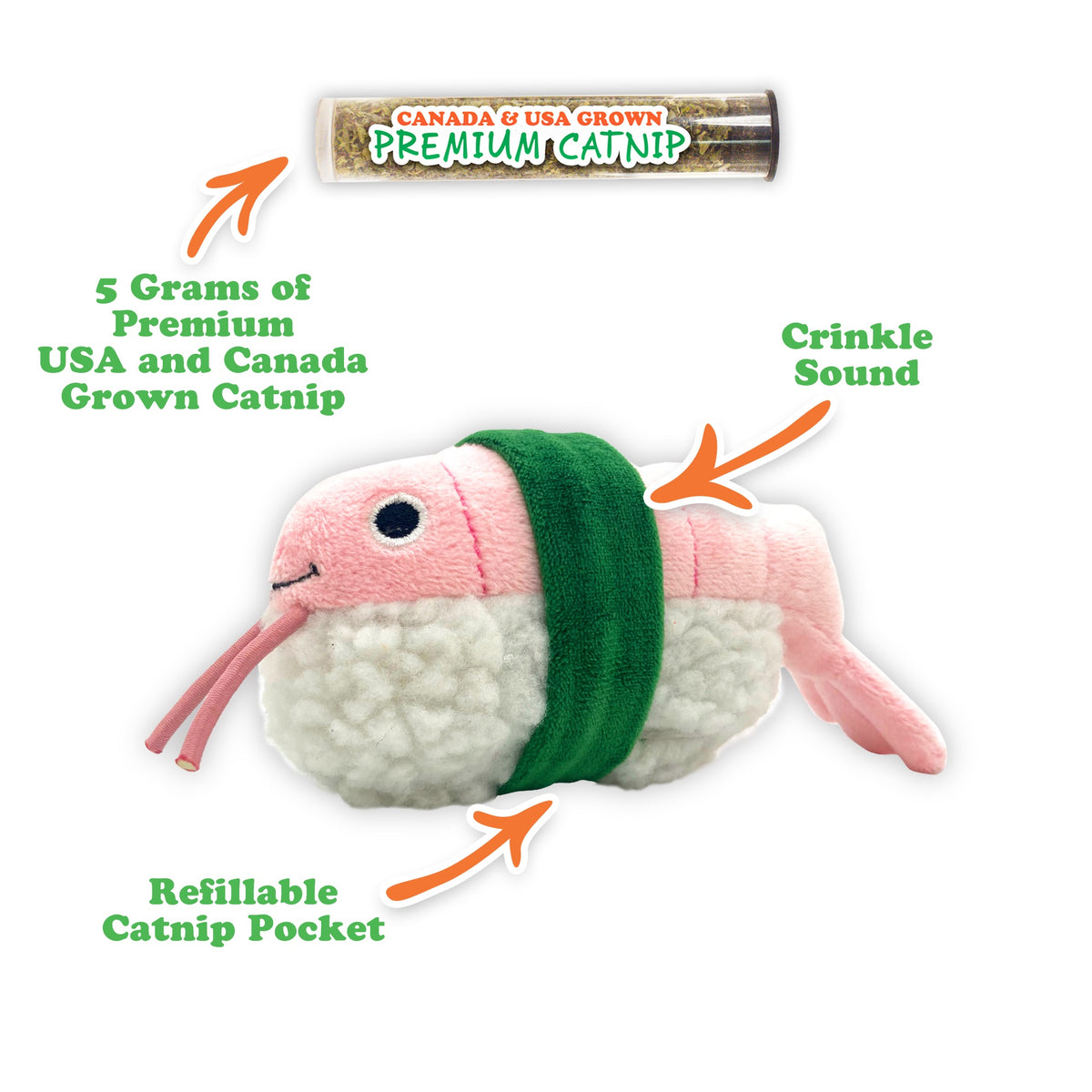 Meowijuana Get Wrapped Sushi Roll Cat Toy