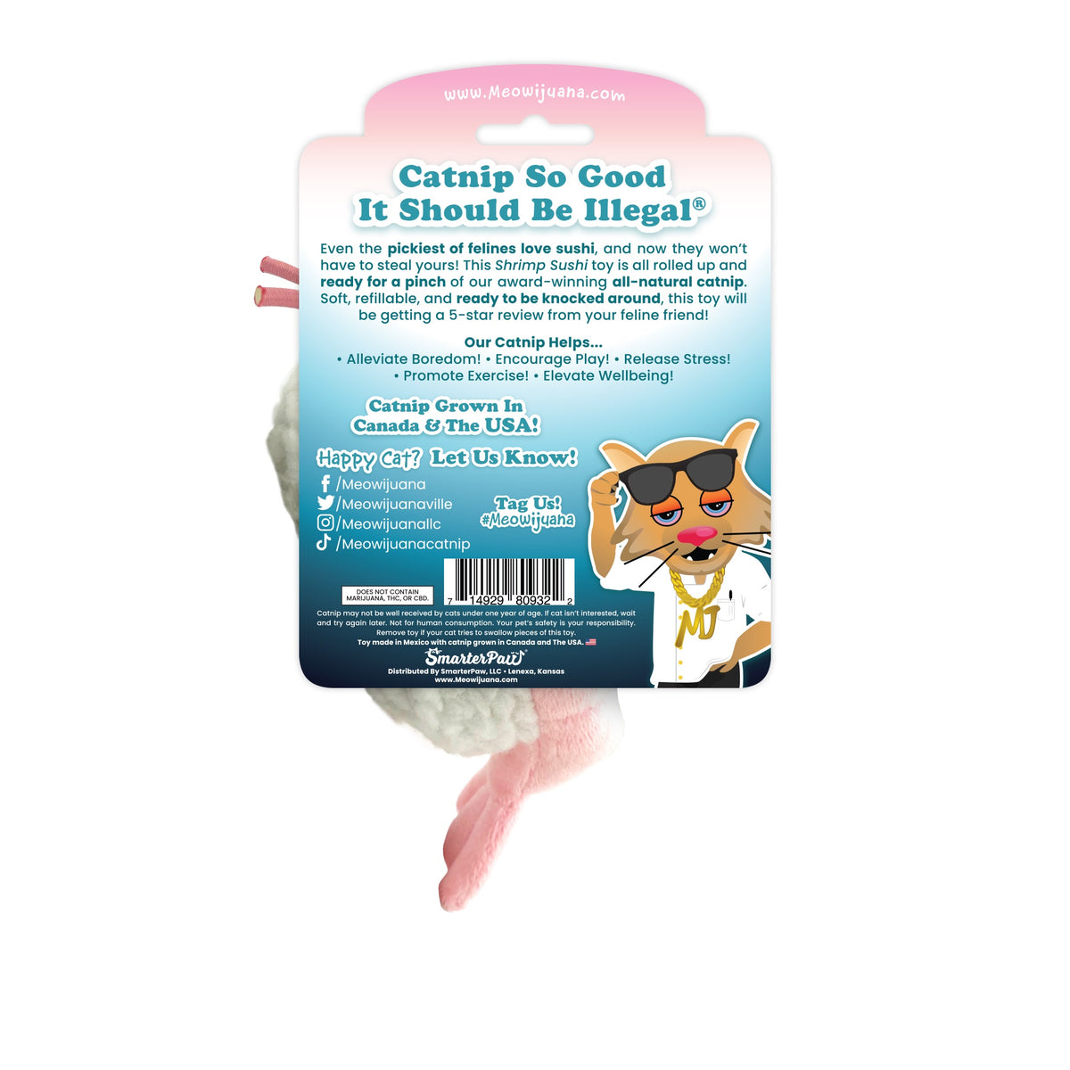 Meowijuana Get Wrapped Sushi Roll Cat Toy