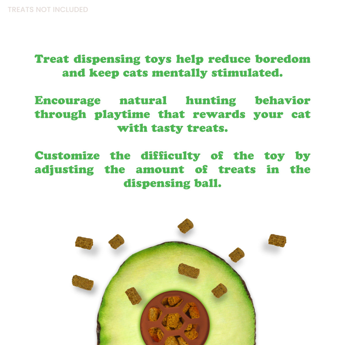 Meowijuana Avocado Knock 'n' Nibble Refillable Treat Dispenser Cat Toy