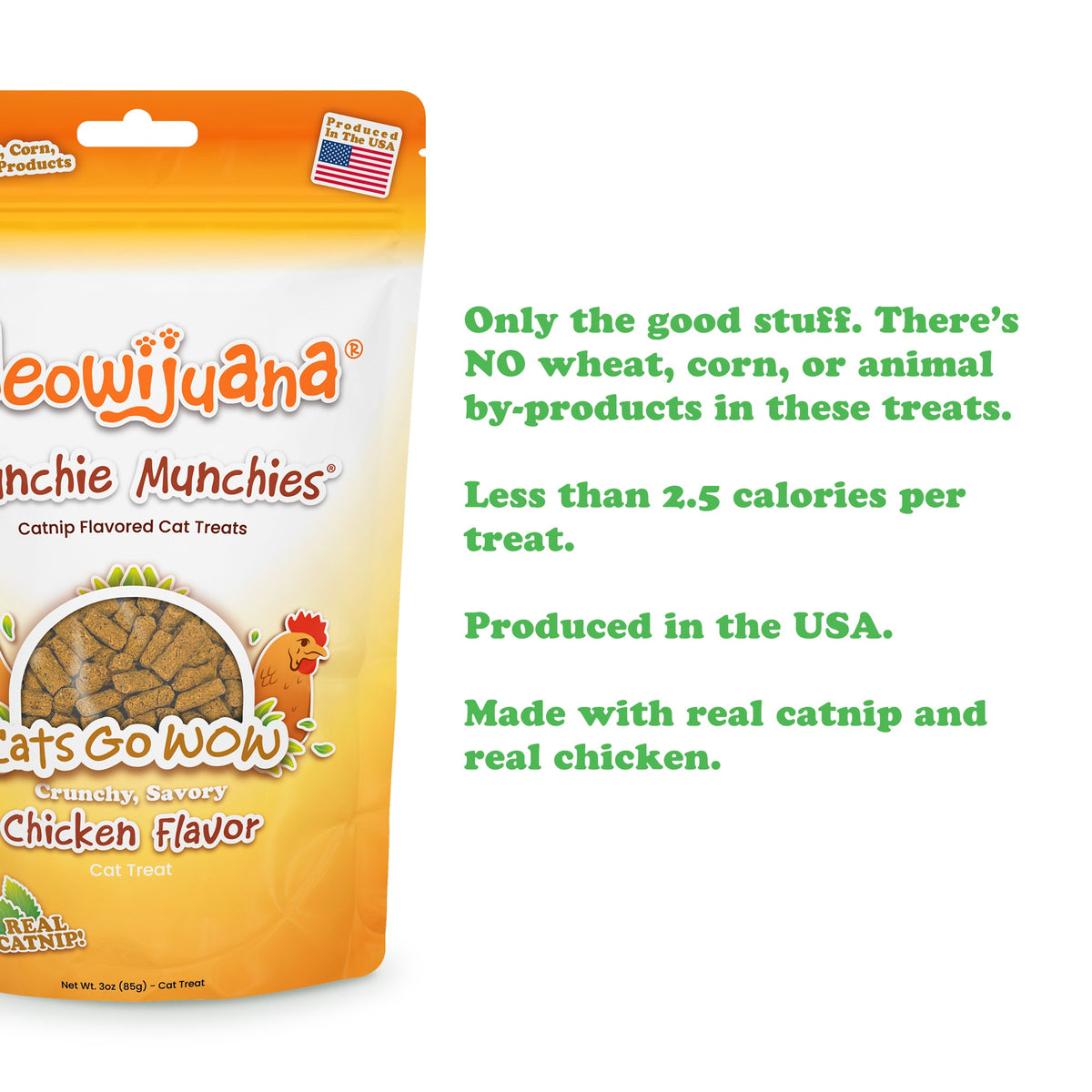 Meowijuana Crunchie Munchie Chicken Cat Treat 3oz