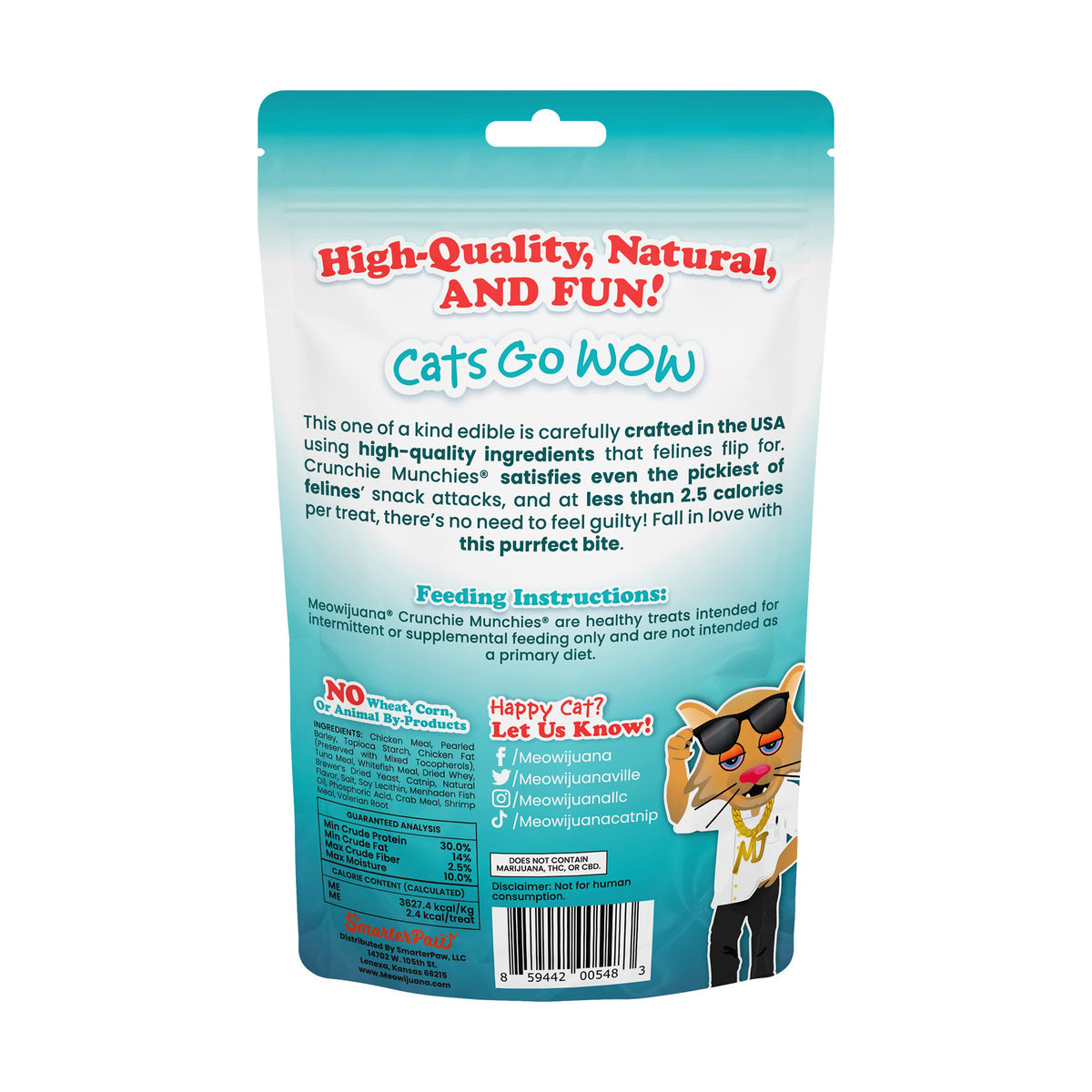Meowijuana Crunchie Munchie Seafood Medley Cat Treat 3oz