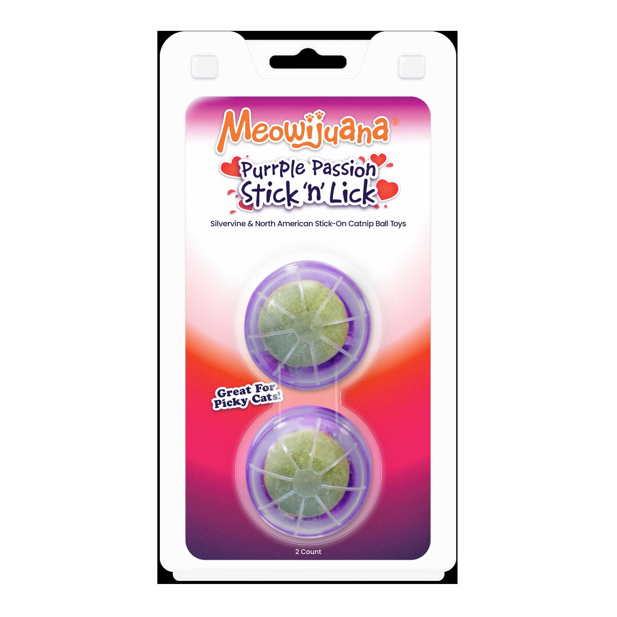 Meowijuana Purrple Passion Stick 'n' Lick Compressed Catnip 2pk