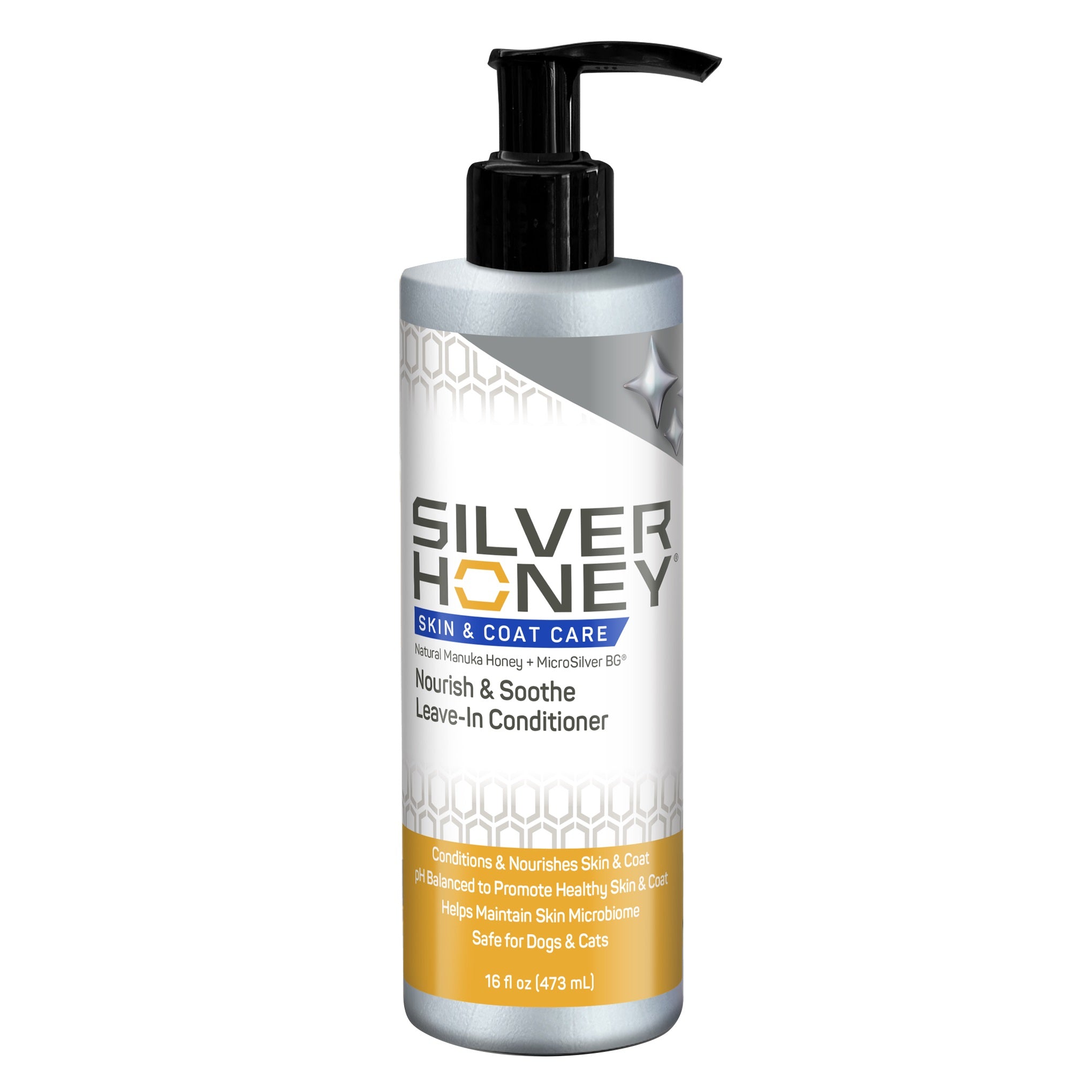 Absorbine Pet Silver Honey® Skin & Coat Care Nourish & Soothe Leave-In Conditioner 16 fl oz (473 ml) Pump Bottle