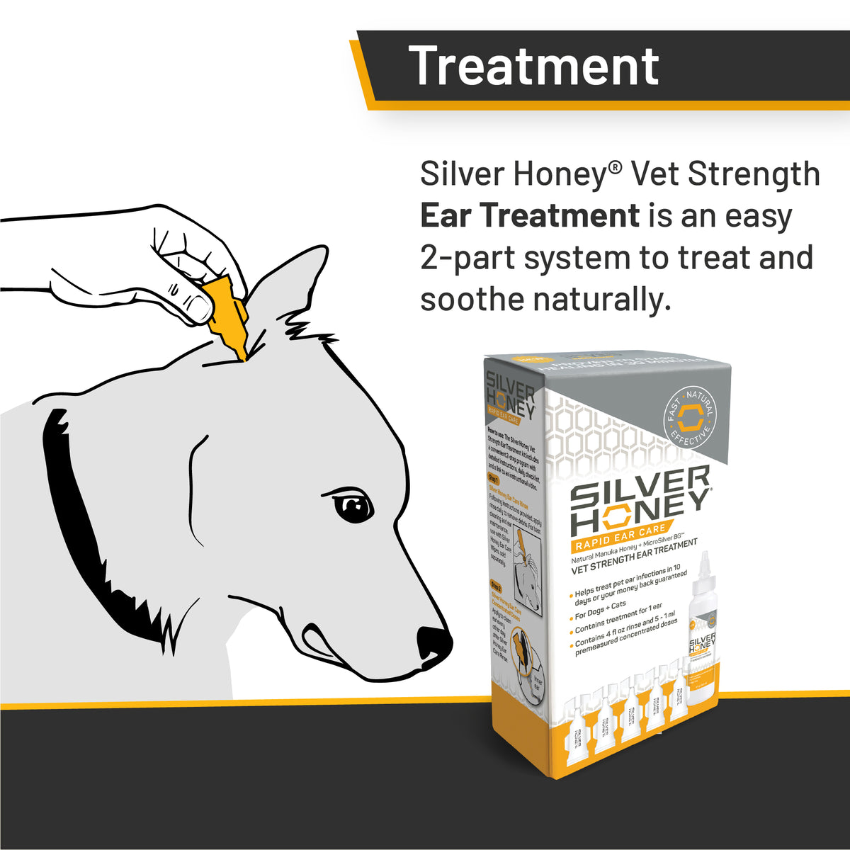 Absorbine Pet - Silver Honey Rapid Ear Care Vet Strength Ear Treatment