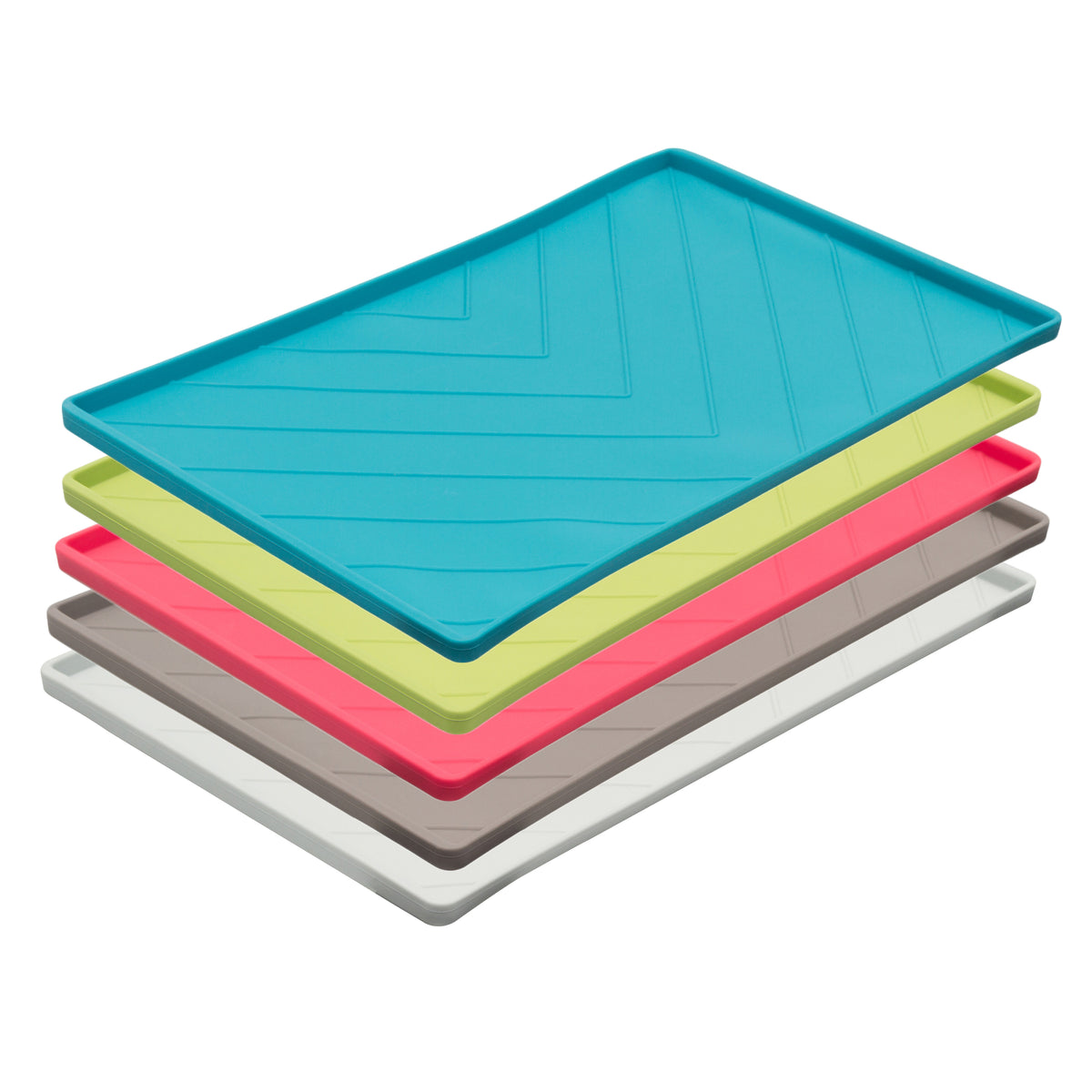Messy Mutts Silicone Food Mat Raised Edge Blue Medium 20" x 12"