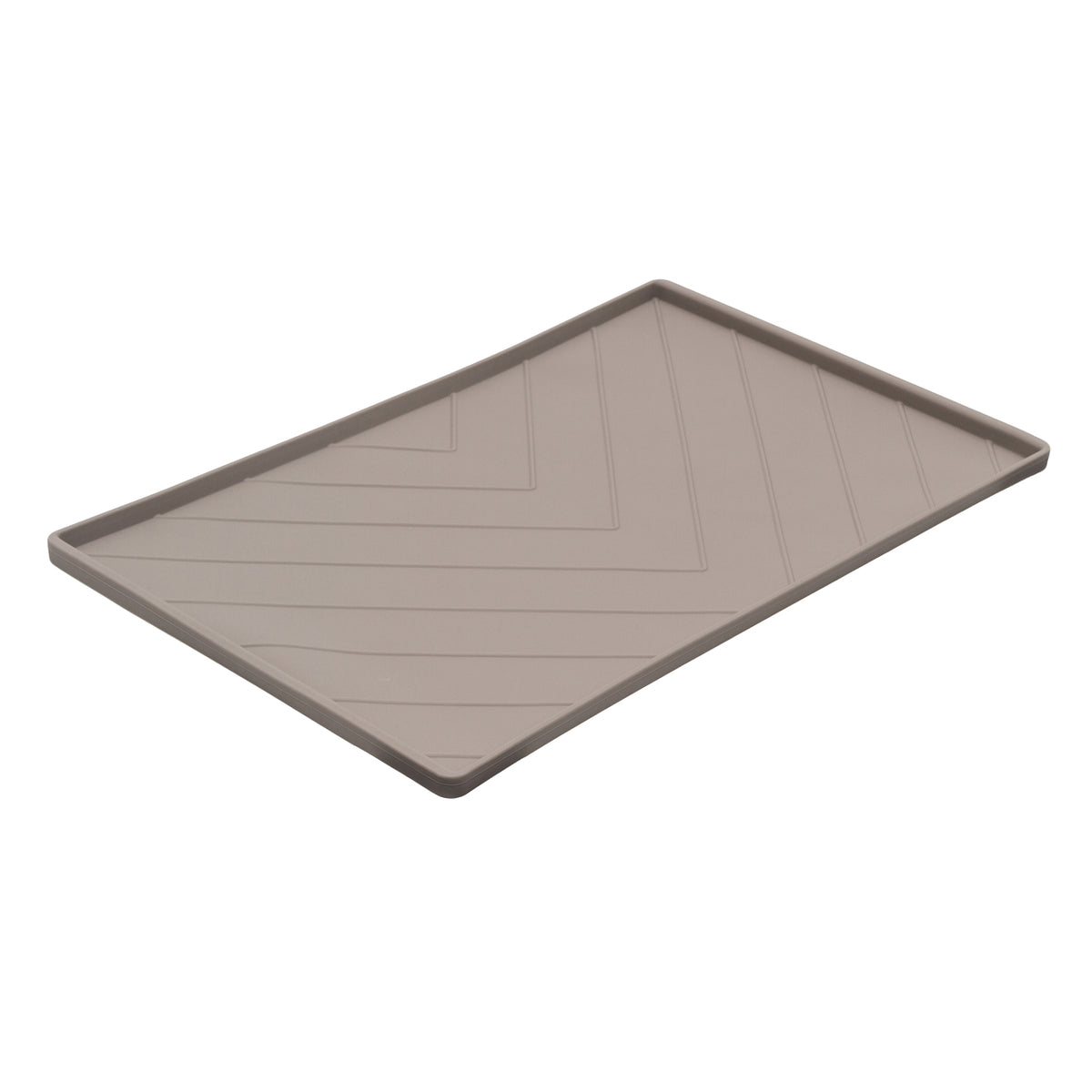 Messy Mutts Silicone Food Mat Raised Edge Grey Medium 20" x 12"