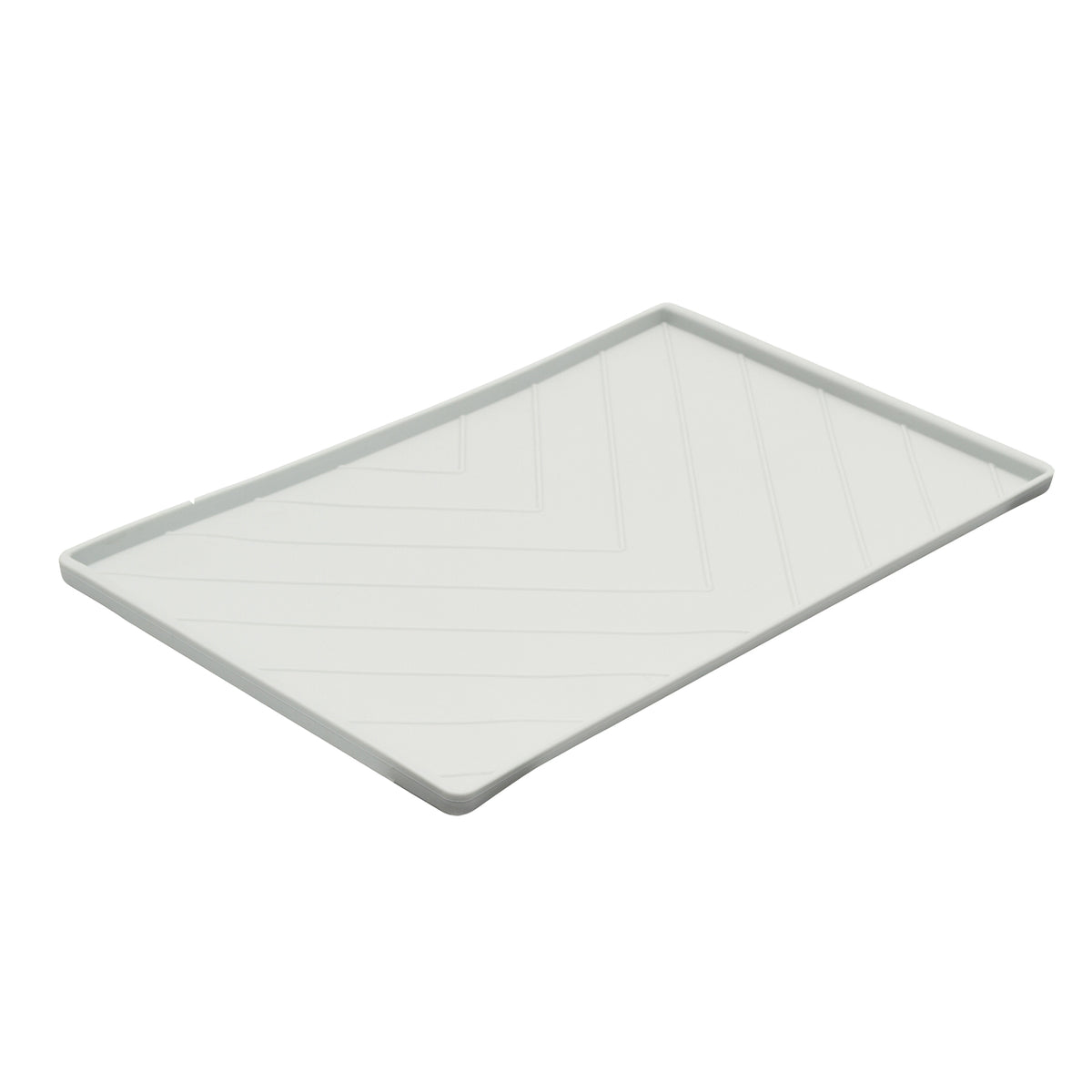 Messy Mutts Silicone Food Mat Raised Edge Light Grey Large 24" x 16"