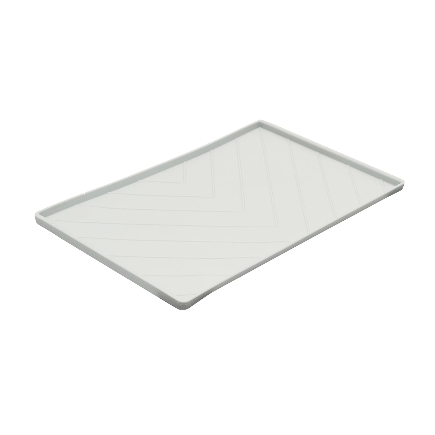 Messy Mutts Silicone Food Mat Raised Edge Light Grey Medium 20" x 12"