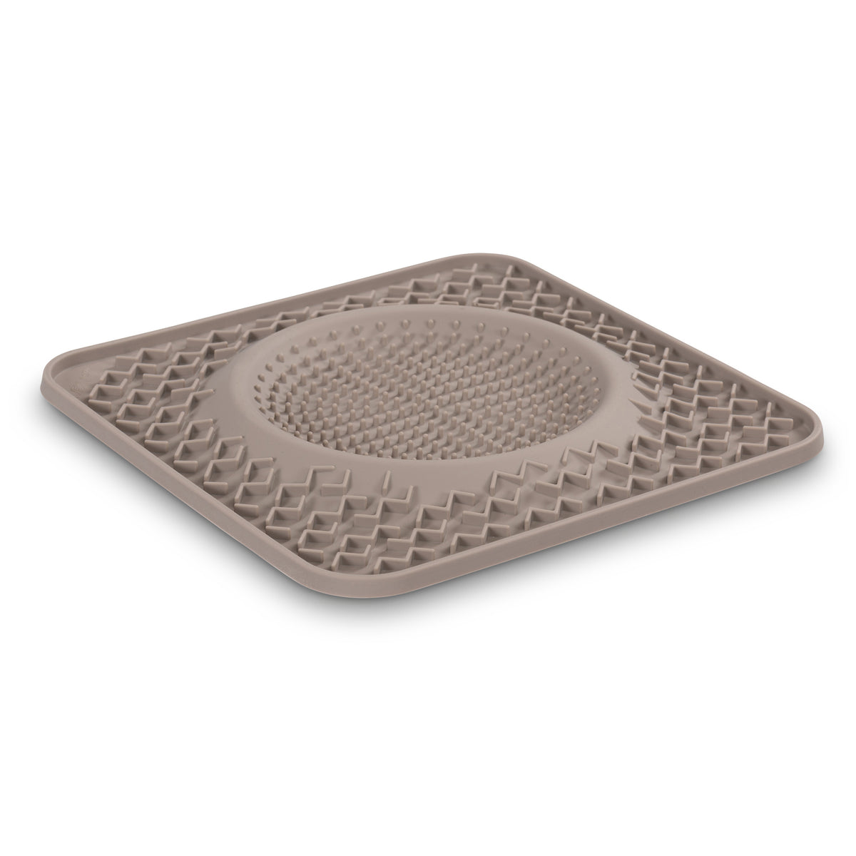 Messy Mutts Silicone Therapeutic Dog Lick Bowl Mat Grey 10" x 10"