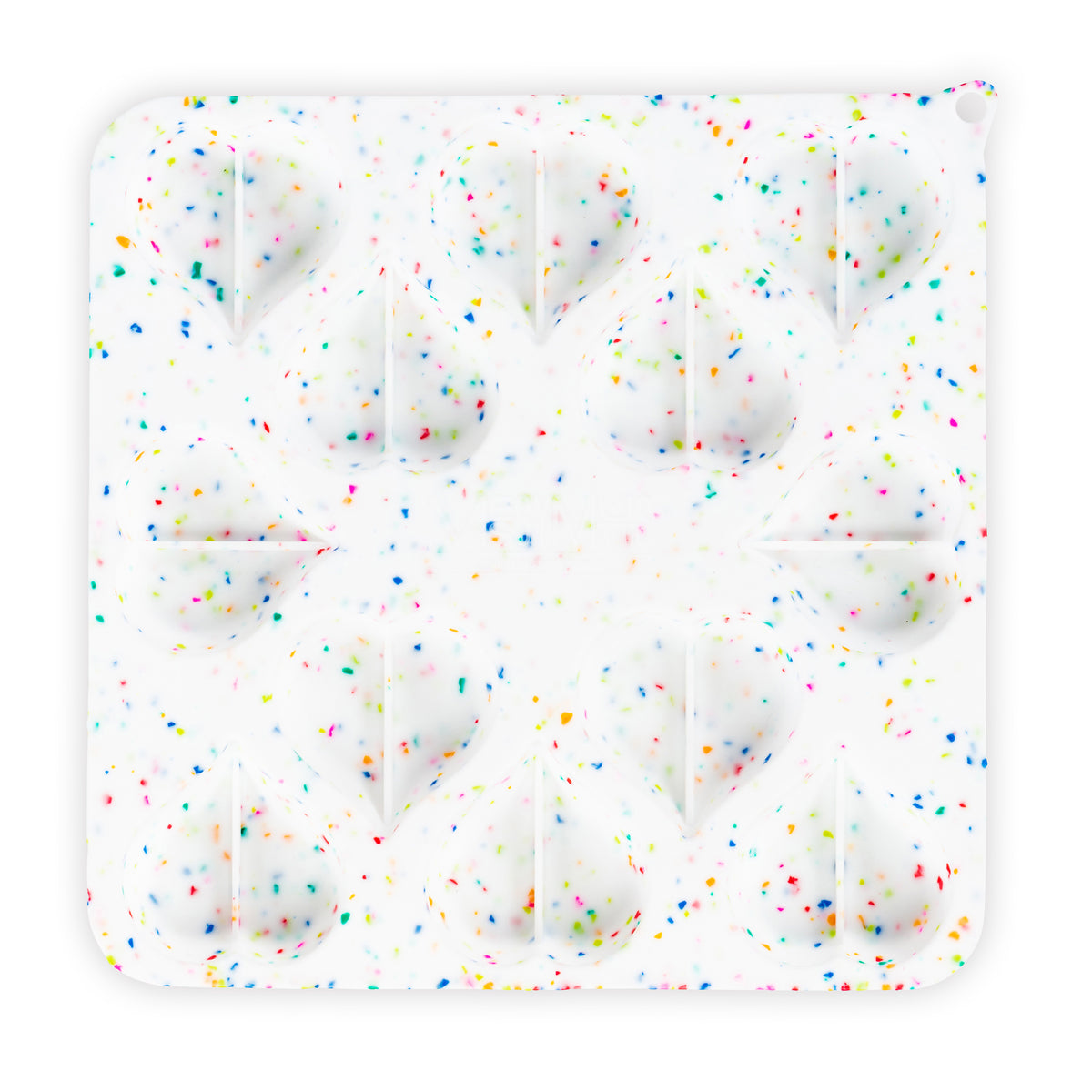 Messy Mutts Silicone Bake & Freeze Dog Treat Making Mold Heart Shape Confetti 9" x 9"