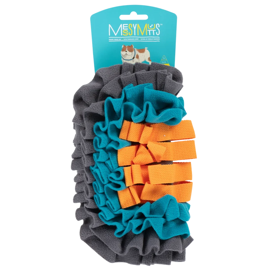 Messy Mutts Square Forage Mat, Small, 11" x 11" x 1.6", Various Colours