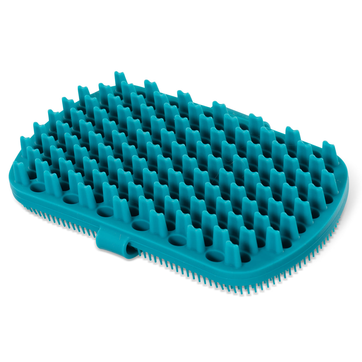Messy Mutts Silicone Dual Sided Grooming Brush Blue 6.5" x 3.5"