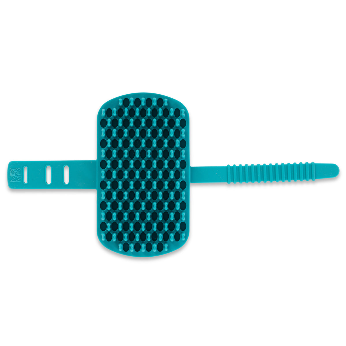 Messy Mutts Silicone Dual Sided Grooming Brush Blue 6.5" x 3.5"