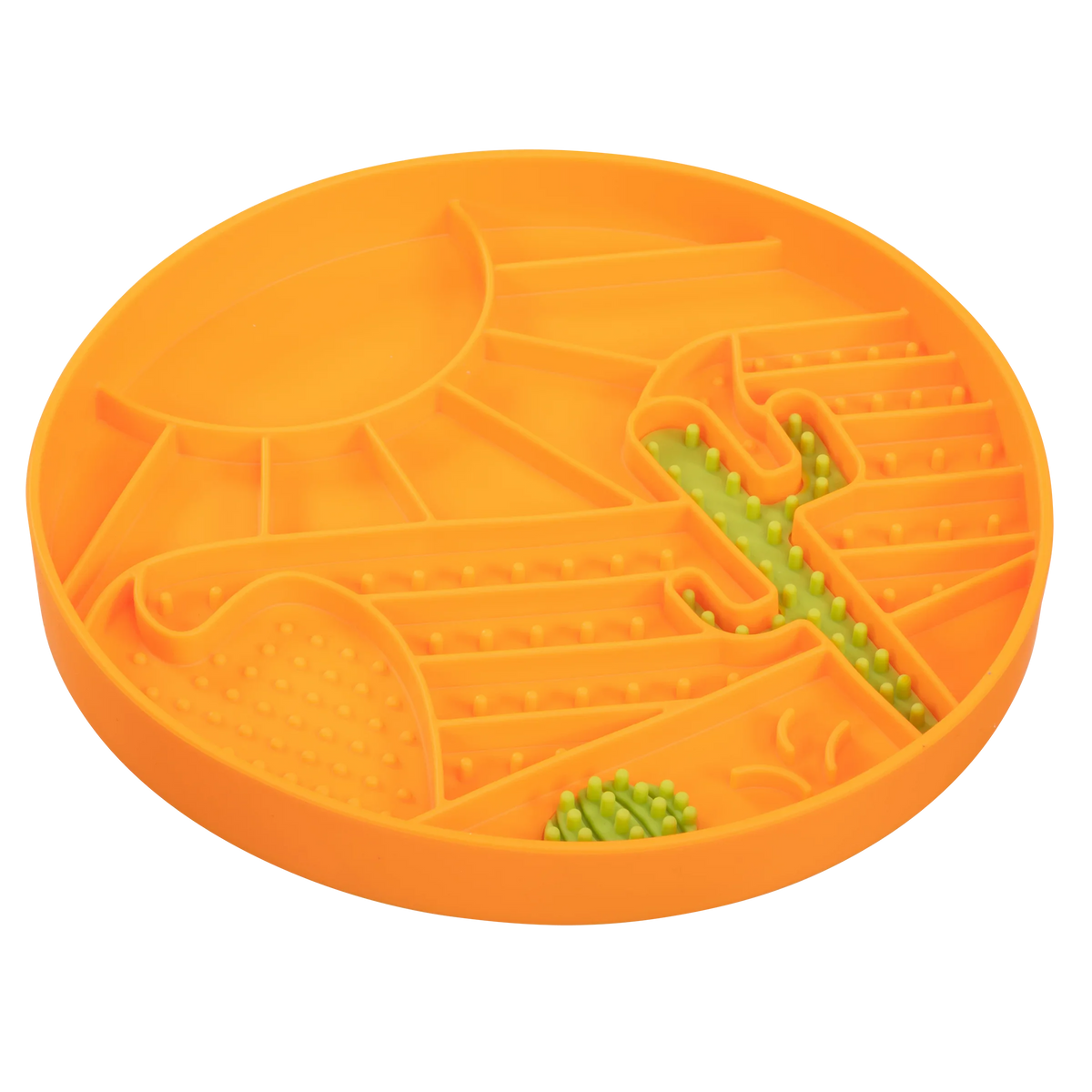 Messy Mutts Silicone Interactive Lick Bowl, Desert Pattern, Orange