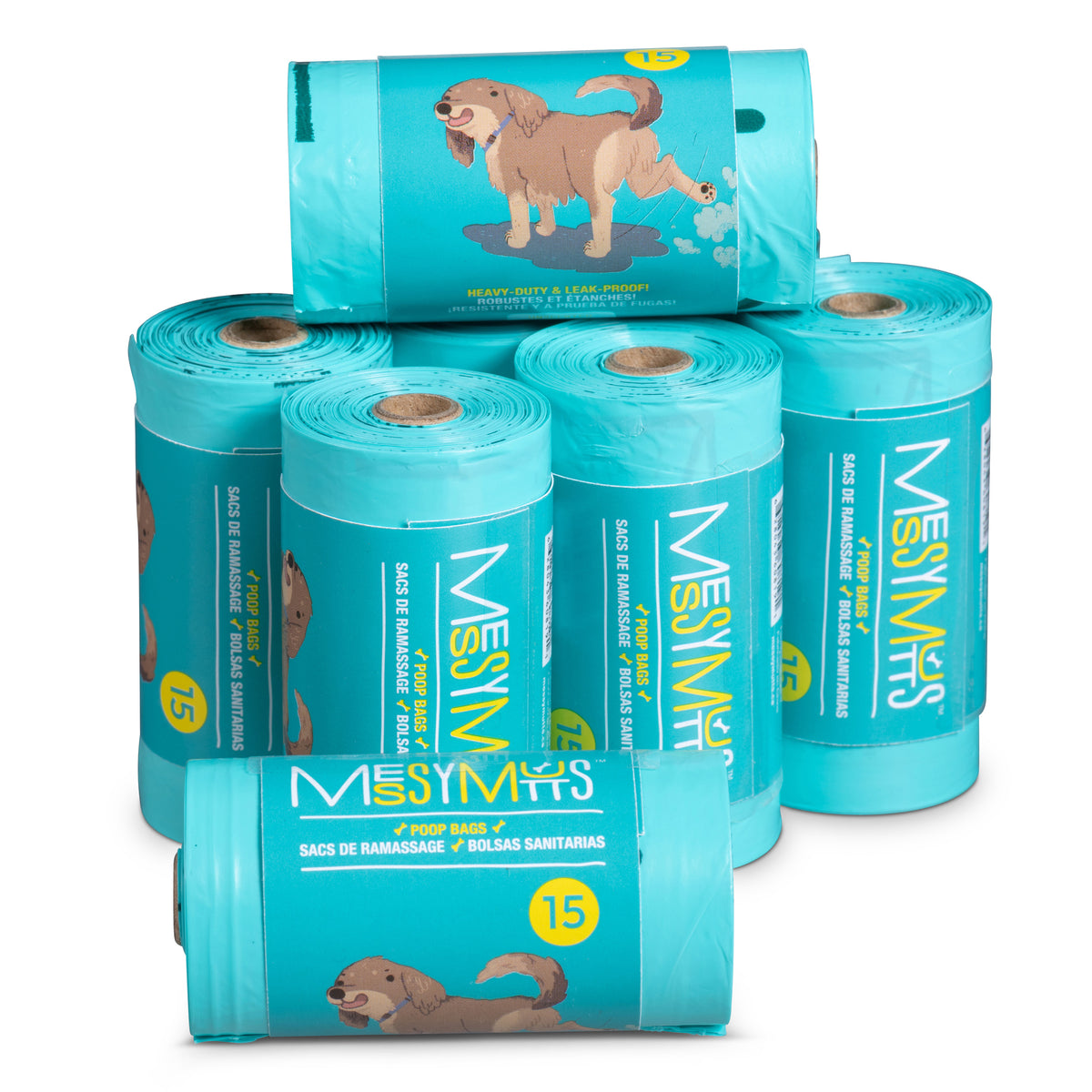 Messy Mutts Advanced Biorecycle Poop Bag, 24 Refill Rolls, Individual Pkg