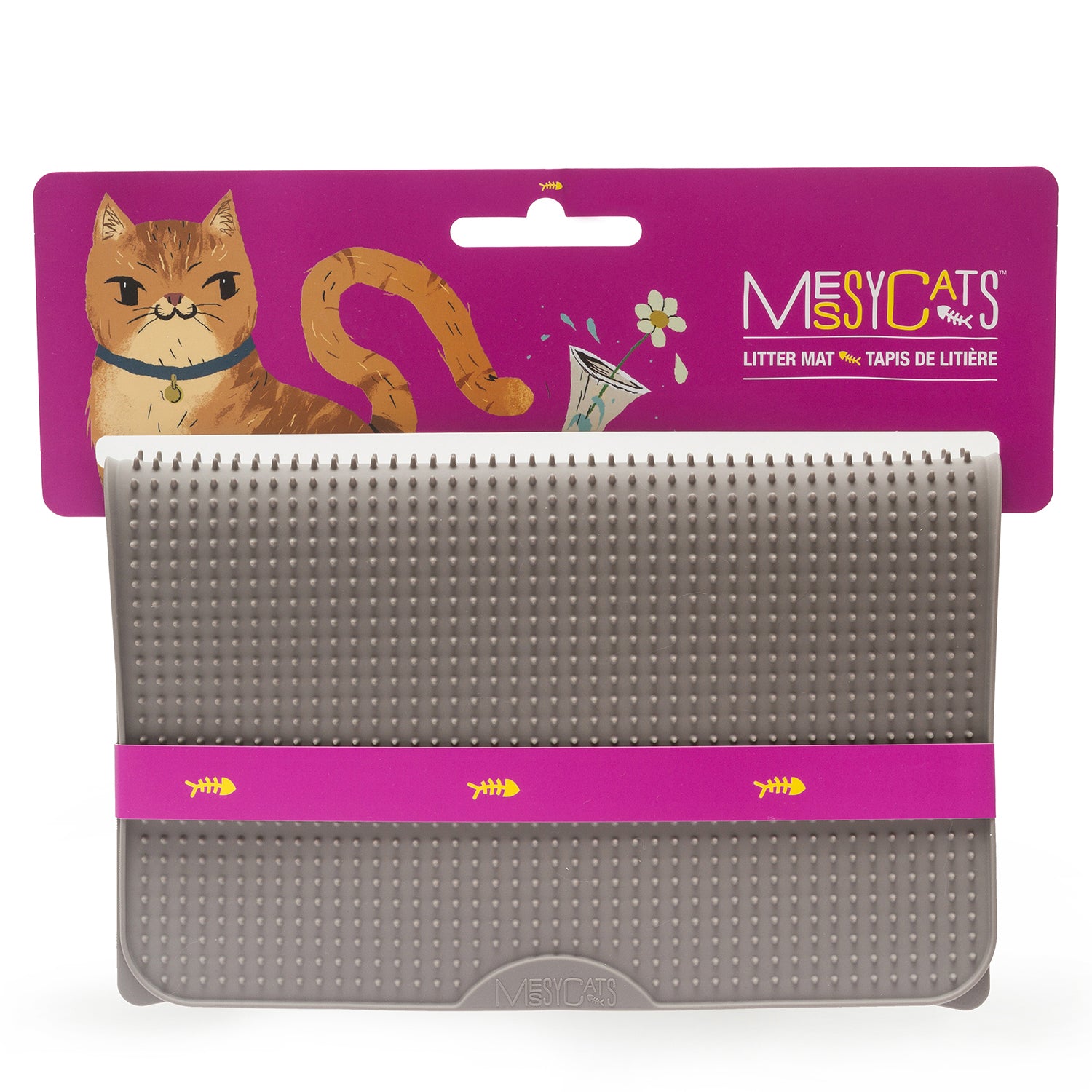 Messy Cats Silicone Litter Mat Grey