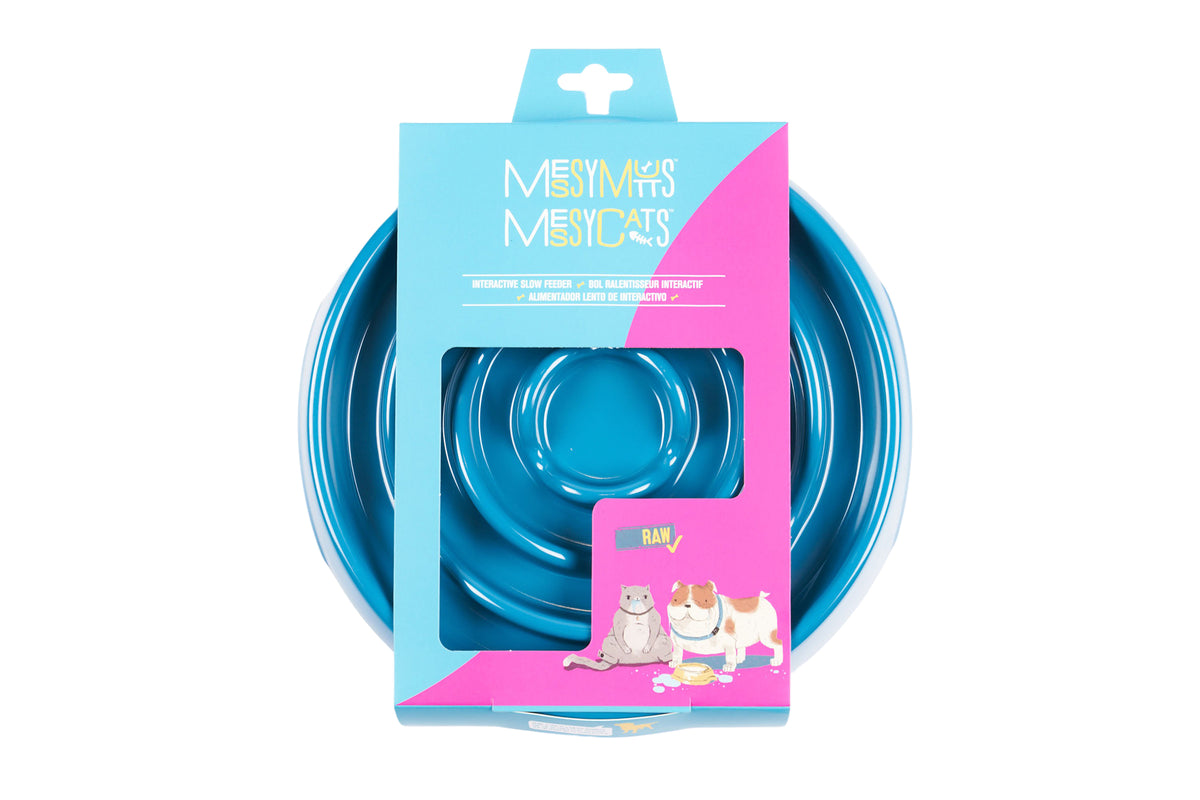 Messy Mutts Interactive Slow Feeder Blue 1.75 Cup