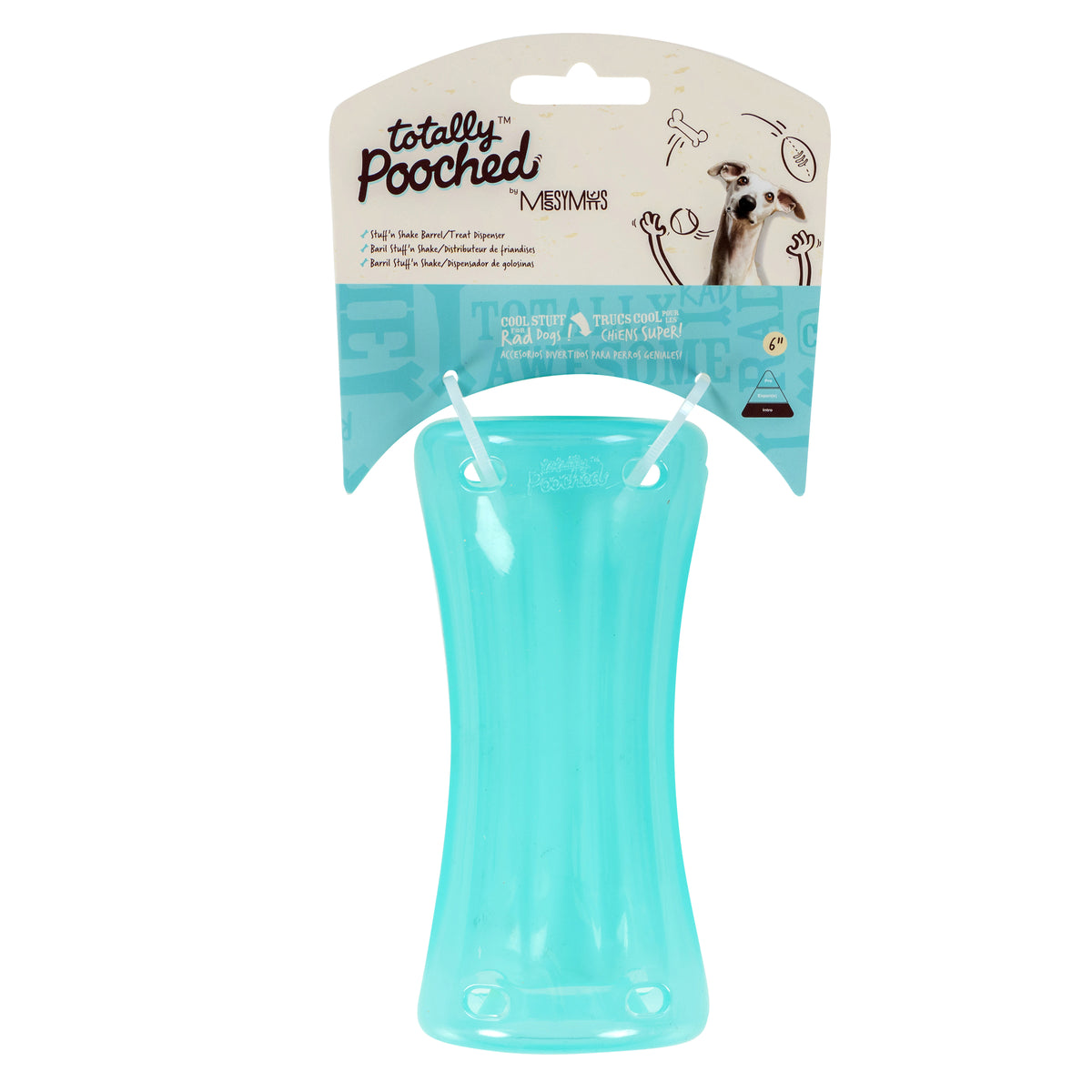 Totally Pooched Stuff'n Shake Barrel, 6", Teal