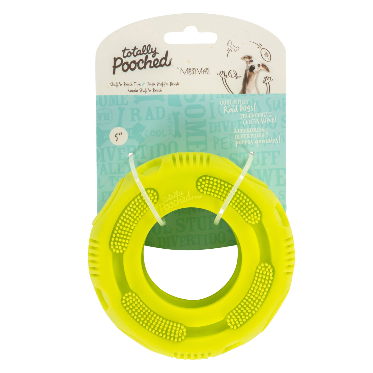 Totally Pooched Stuff'n Brush Tire, 5", Green