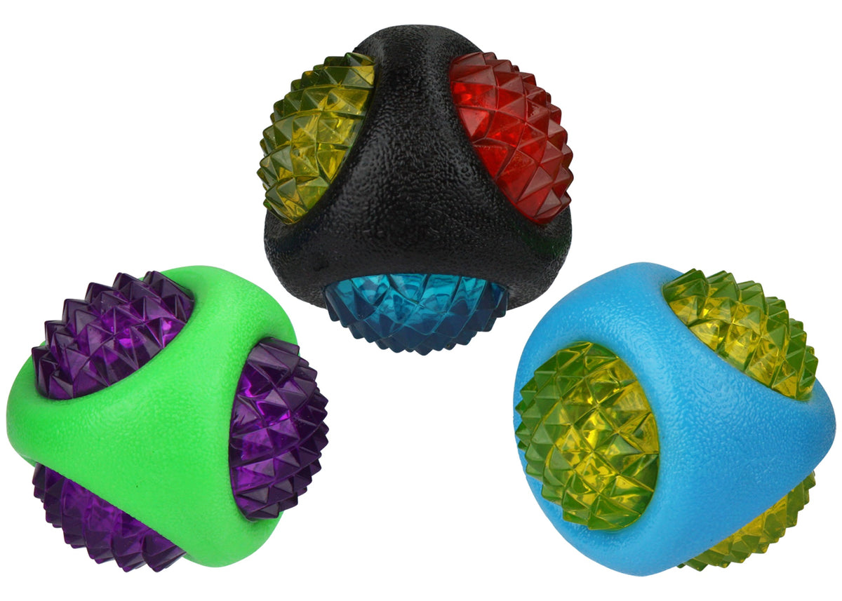 Multipet Diamond Dental Ball Dog Fetch Toy TPR