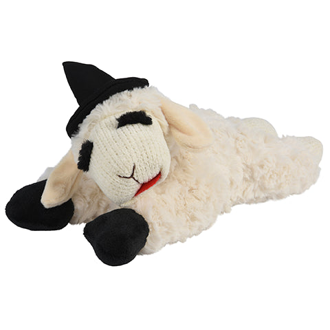 Multipet Halloween Lamb Chop Witch Hat Black Dog Toy 10.5"