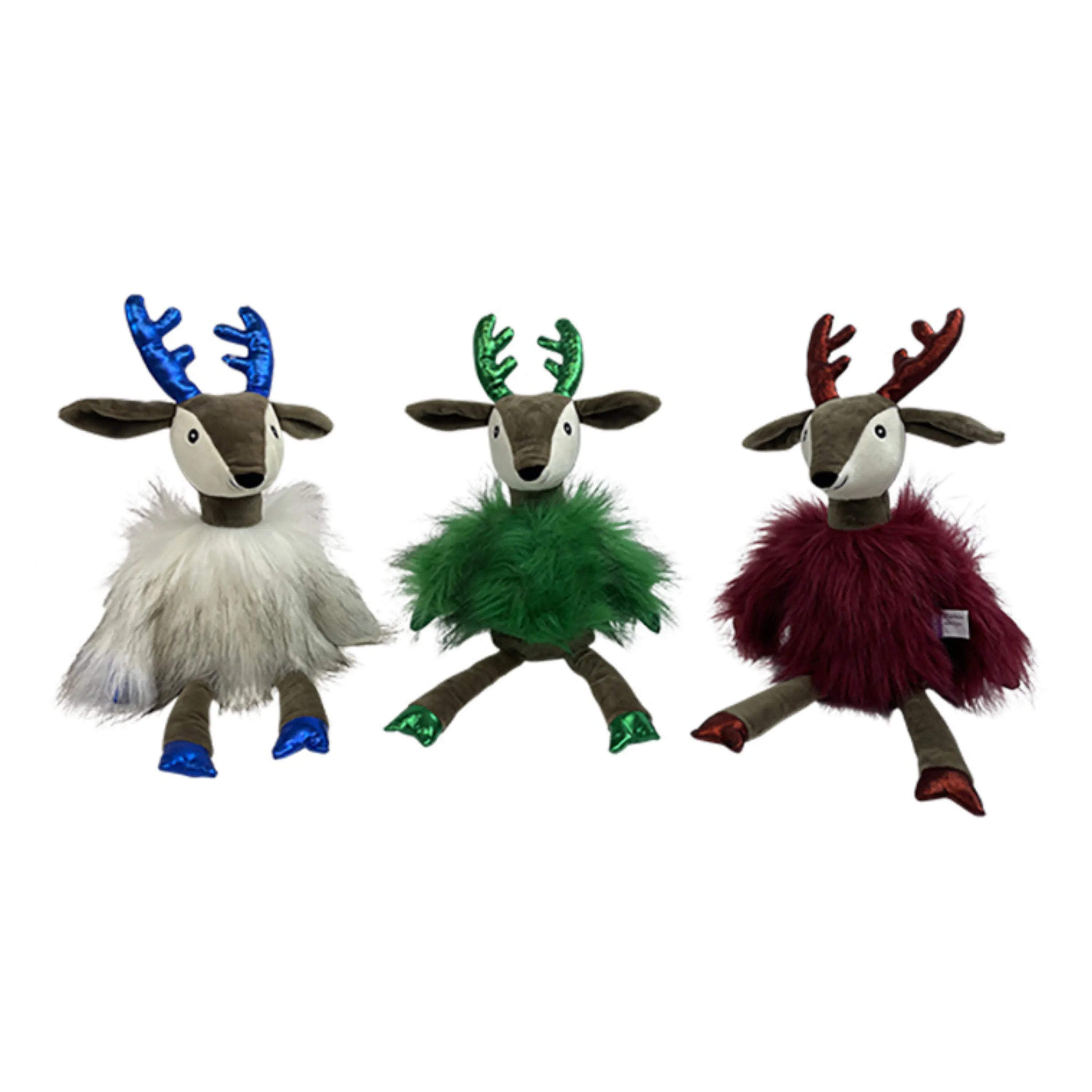 Multipet Holiday Dapper Deer Dog Toy Assorted 17"