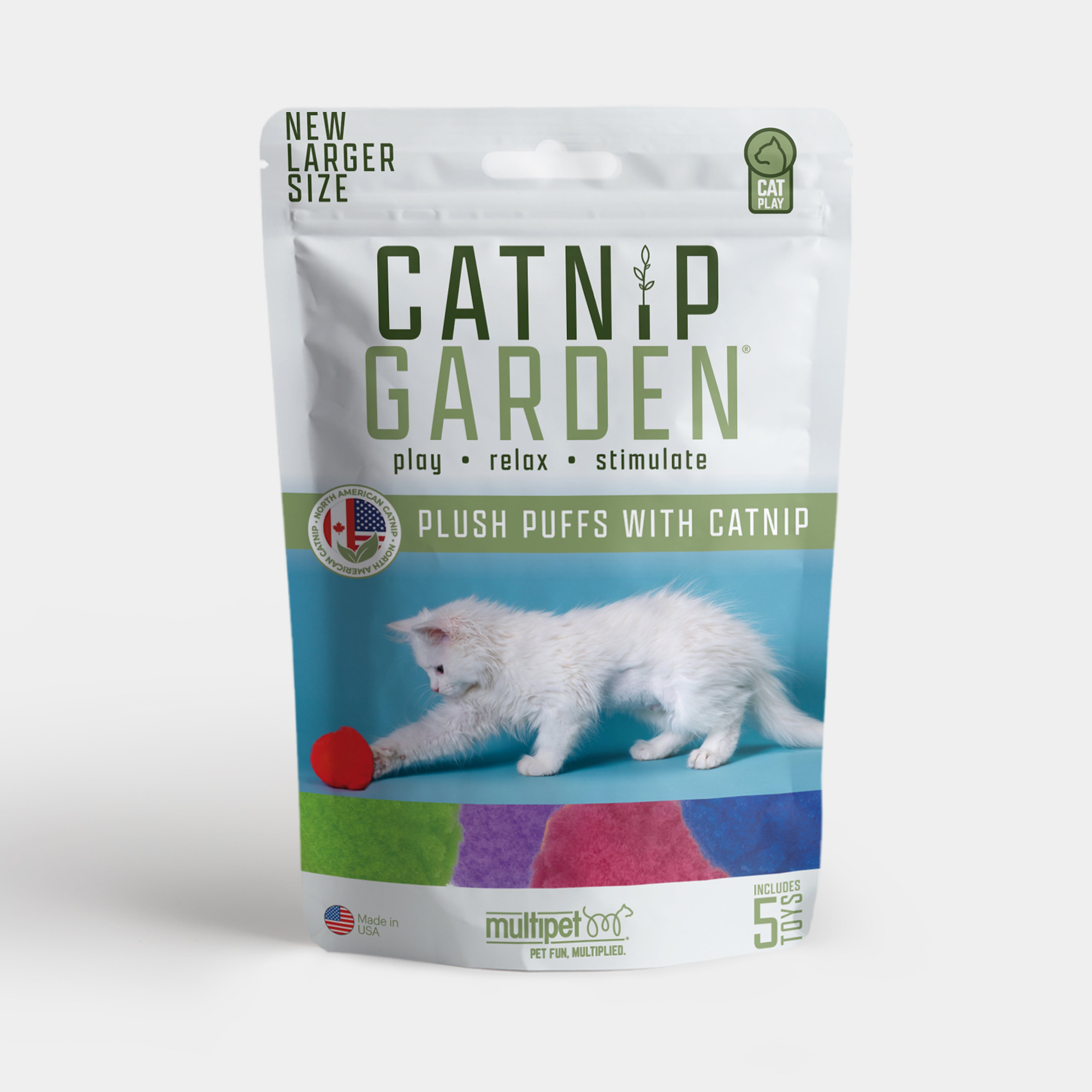 Multipet Catnip Garden Organic Catnip Puffs 5ct Bag