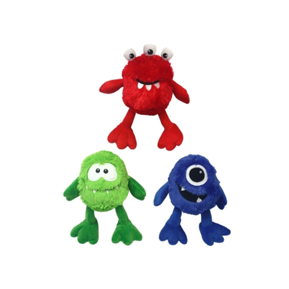Multipet Monster Plush Dog Toy Assorted Colors Large 9"