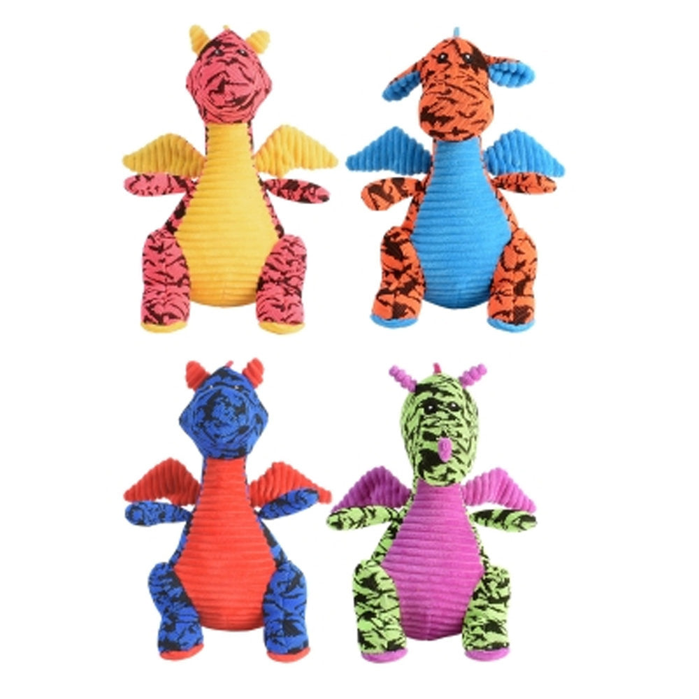 Multipet Dragons Plush Dog Toy Assorted Colors 10"