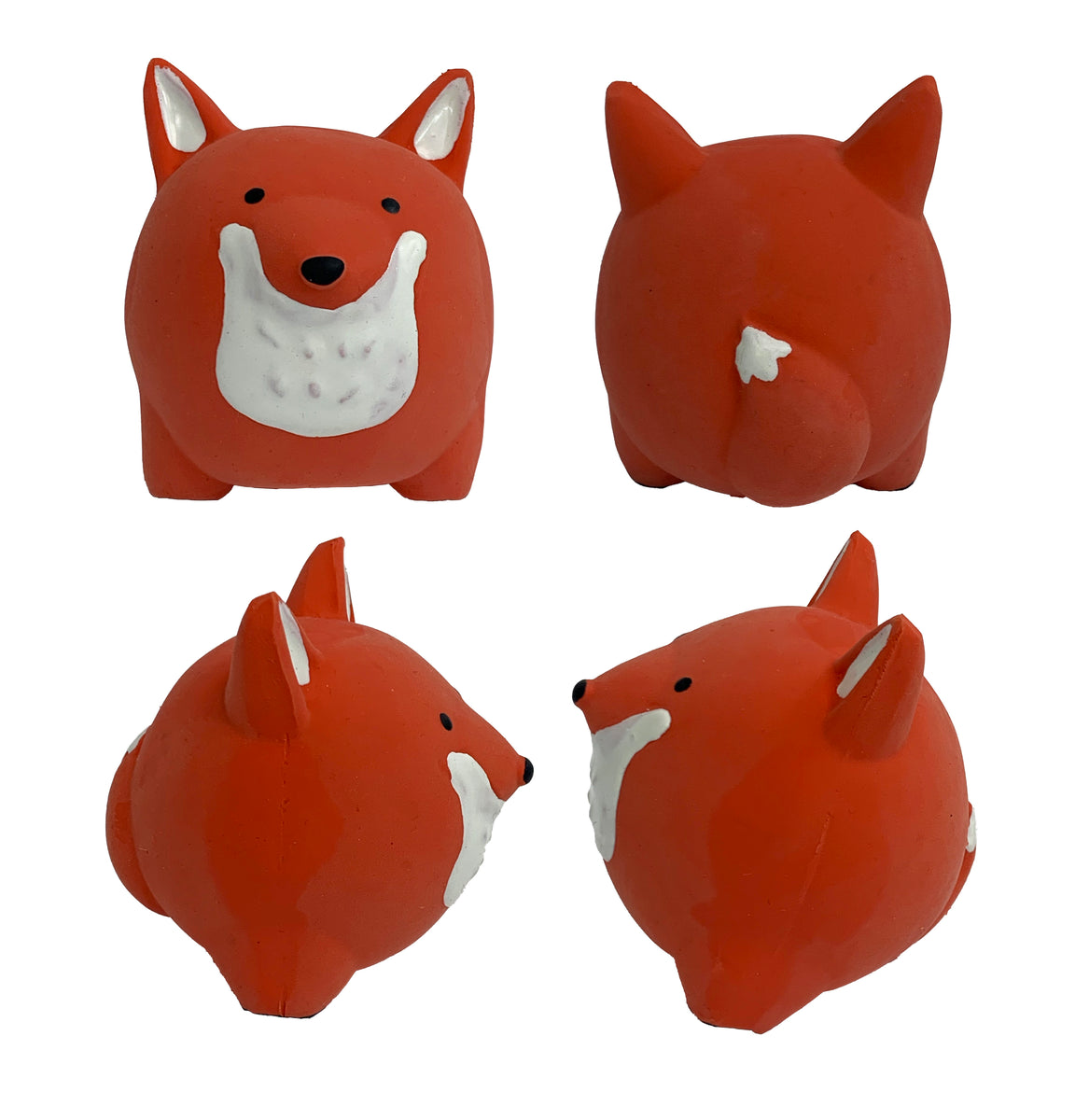 Multipet Minipet Latex Round Animals Dog Chew Toy Assorted Animals 2.5"