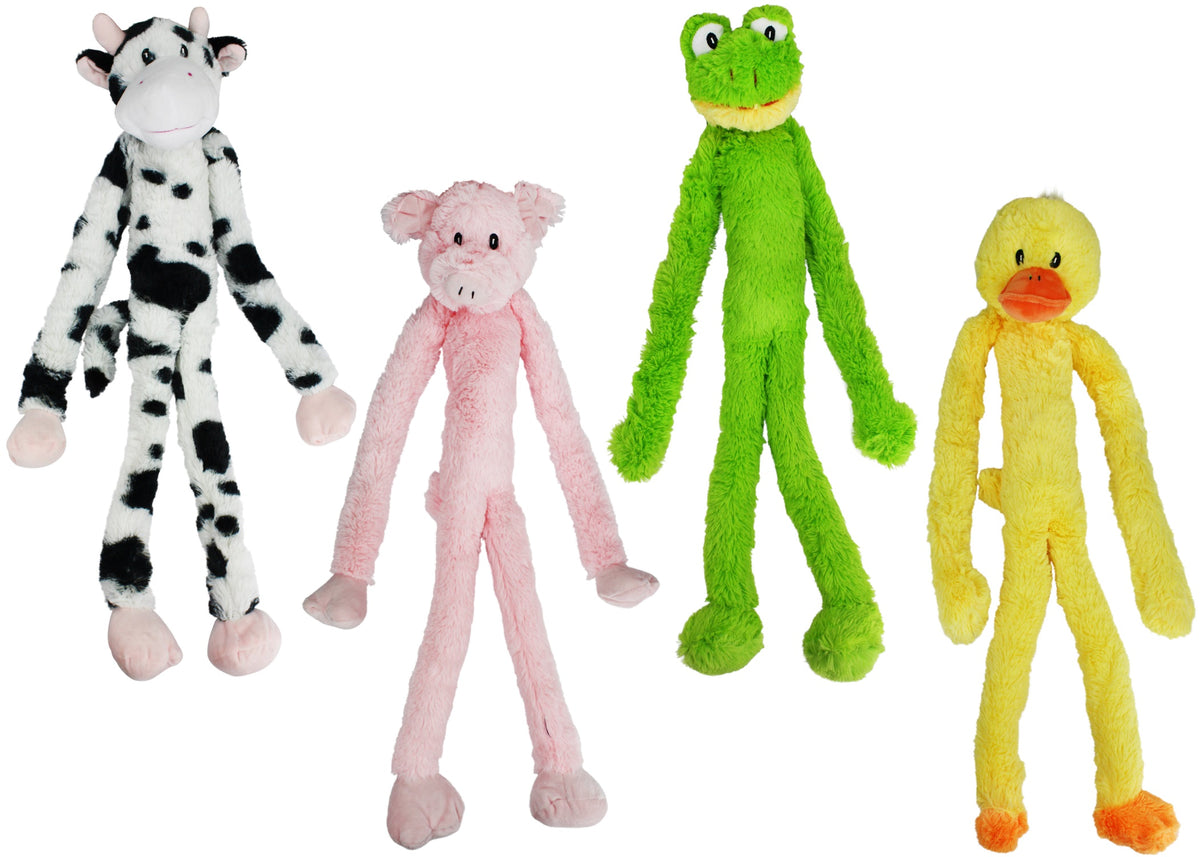 Multipet Minipet Swingin' Slevin Plush Dog Toy Assorted Animals 12"